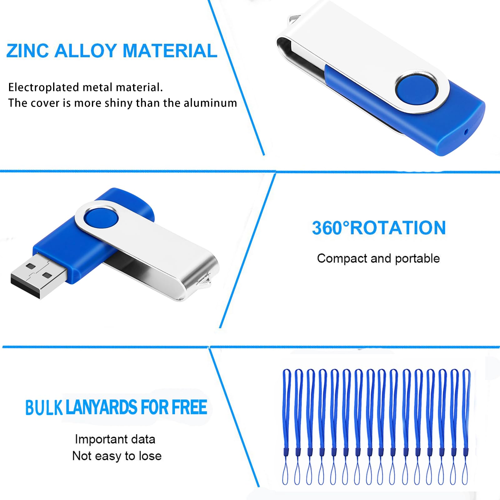 Eastbull 200 Packs Of 4Gb Bulk Flash Drives, Flash Drives Pack 4Gb Usb Drives Bulk Swivel Usb2.0 Thumb Drives Bulk With Strings