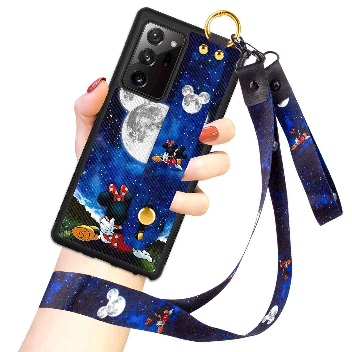 Cuwana Cartoon Case For Samsung Galaxy Note 20 Ultra 5G Case 6.9 Inch Cute Mickey Minnie Cartoon Character Design With Lanyard W