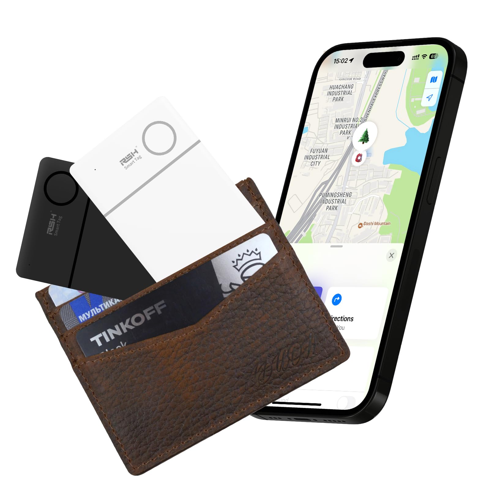 Rsh Wallet Tracker Card Rechargeable Key Finder Luggage Tracker Item Locator Work With Apple Find My,Smart Bluetooth Tracker For