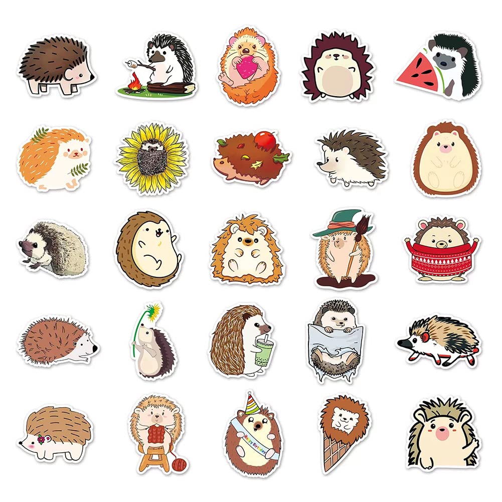 Hedgehog Stickers |50Pcs Hedgehog Waterproof Vinyl Decals For Bike Water Bottles Laptop Bicycle Refrigerator Cup Luggage Compute