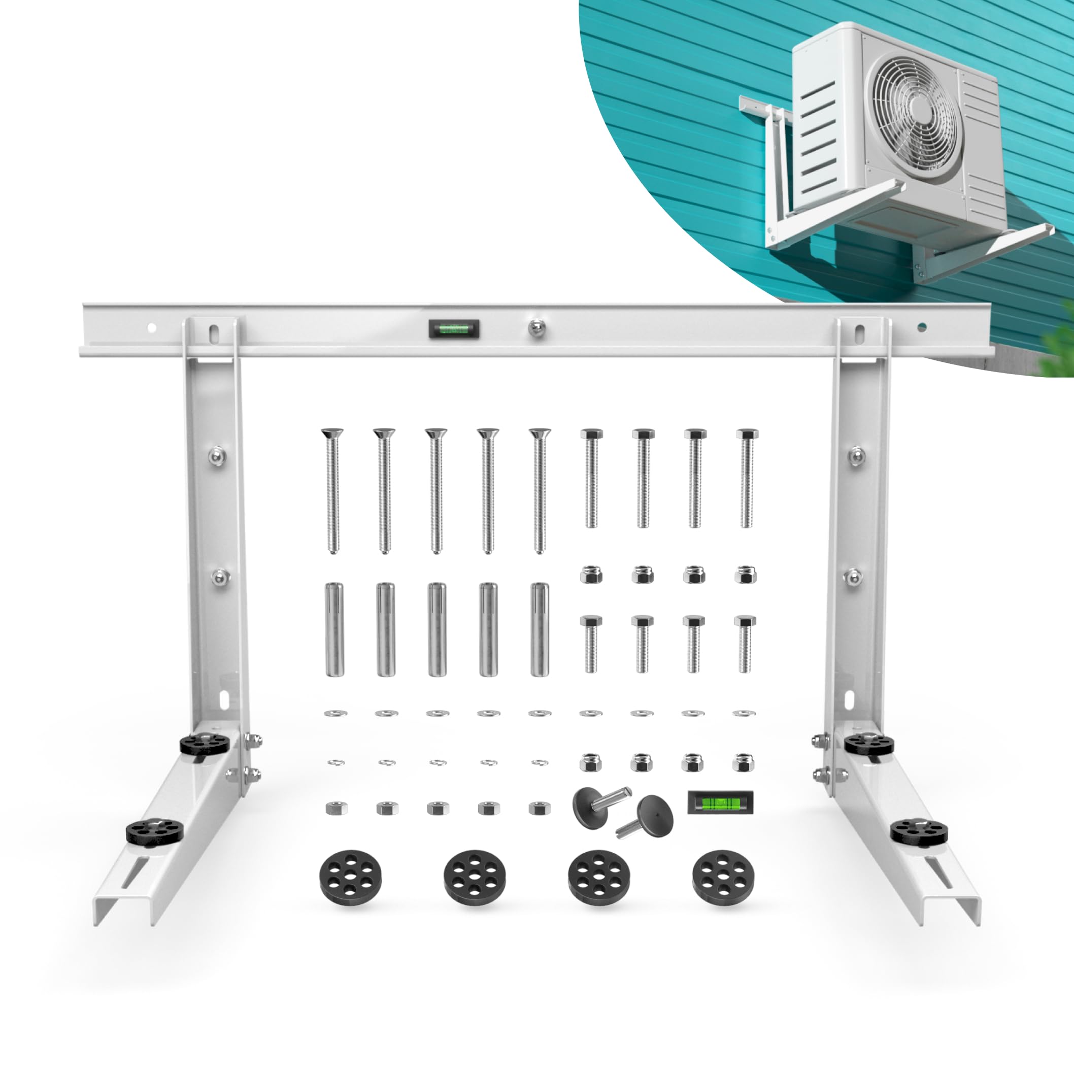 Heavy-Duty Outdoor Mini Split Wall Mount Bracket 9000 - 24000 BTU | Weatherproof Mini Split Mounting Bracket | Includes Drill Bi