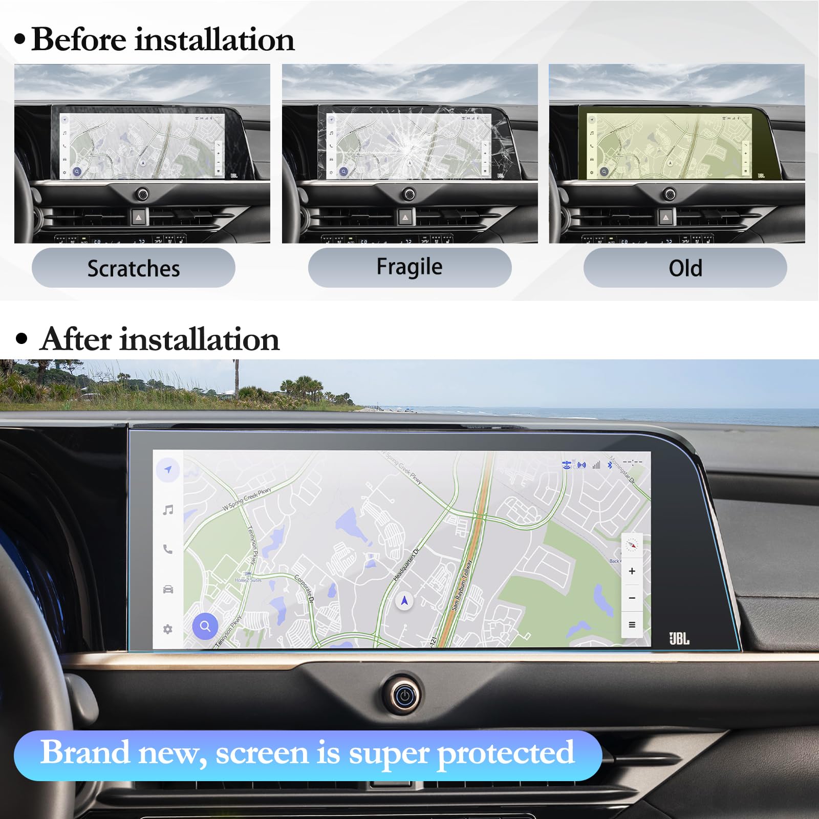 Sktu For 2025 Toyota Crown Signia Screen Protector For 2025 Toyota Crown Signia (Xle/Limited) 12.3 Inch Navigation Display 2025 Crown Signia Accessories Screen Protective Film [Tempered Glass, 9H Hardness, Hd Clear]