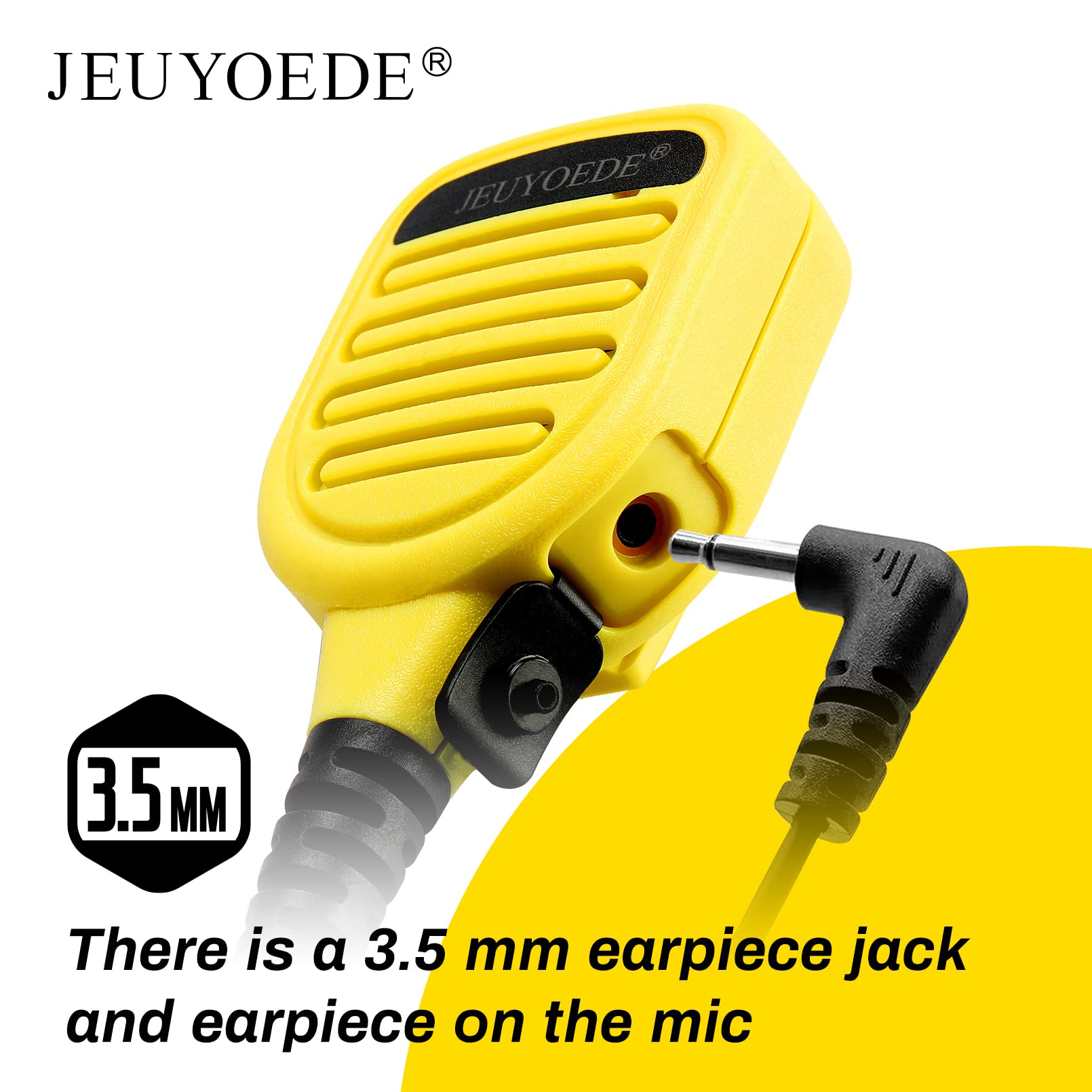 Jeuyoede Waterproof Walkie Talkie Microphone Remote Handheld Radio Mic With 3.5Mm Audio Jack Compatible With Motorola Apx1000 Ap