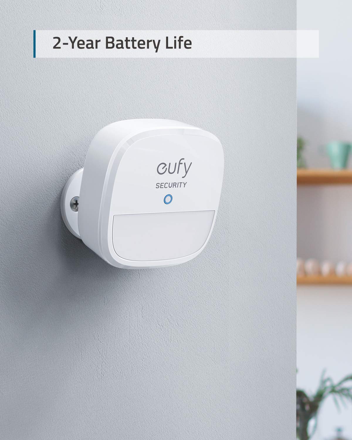 Eufy Security Motion Sensor, Home Alarm System, 100 Coverage, 30 Ft Detection Range, 2 Year Battery Life, Adjustable Sensitivity