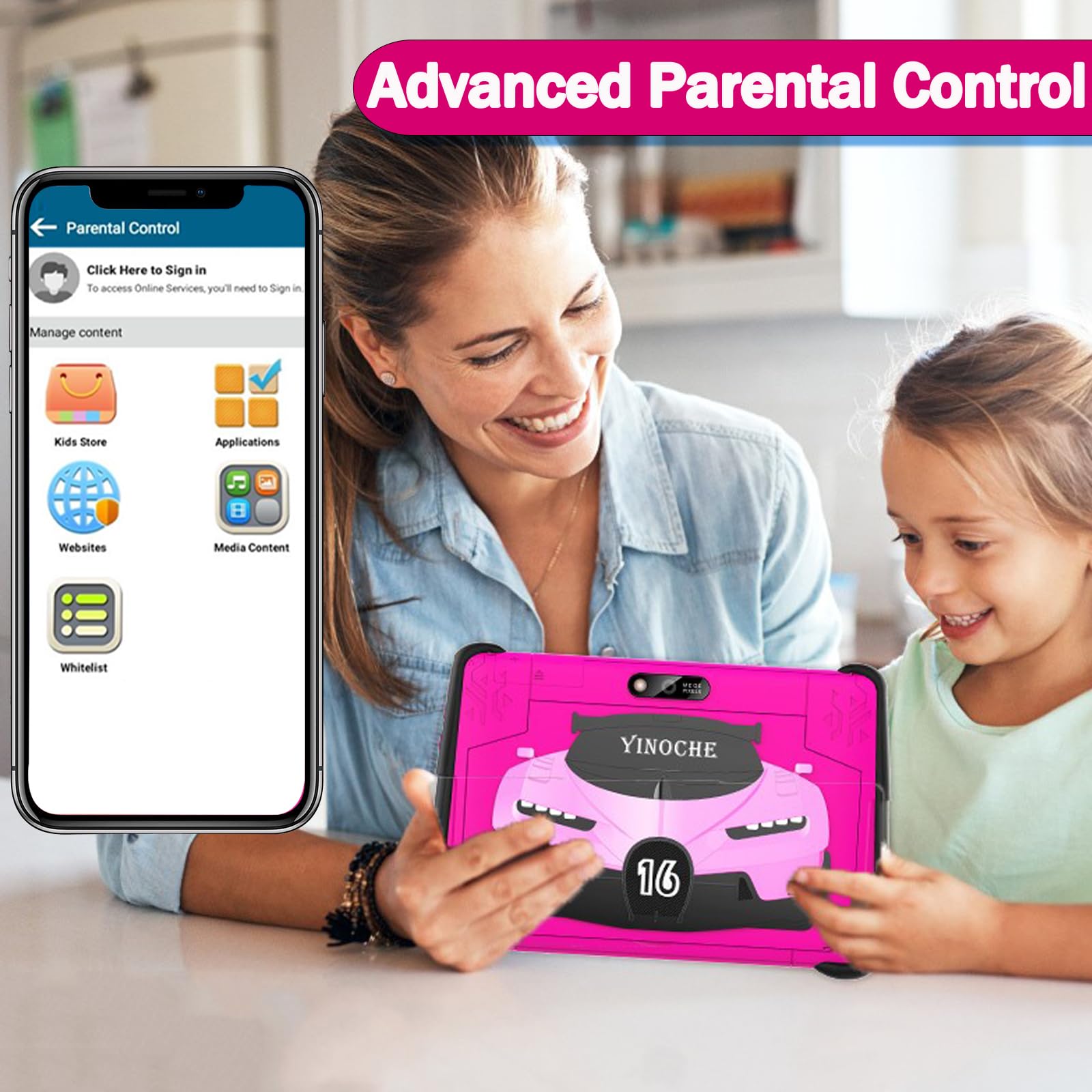 Toddler Tablet For Toddlers Kids Tablet 10 Inch Tablet For Kids With Case Wifi Chindren'S Learning Tablet Android Kids Tablets 6