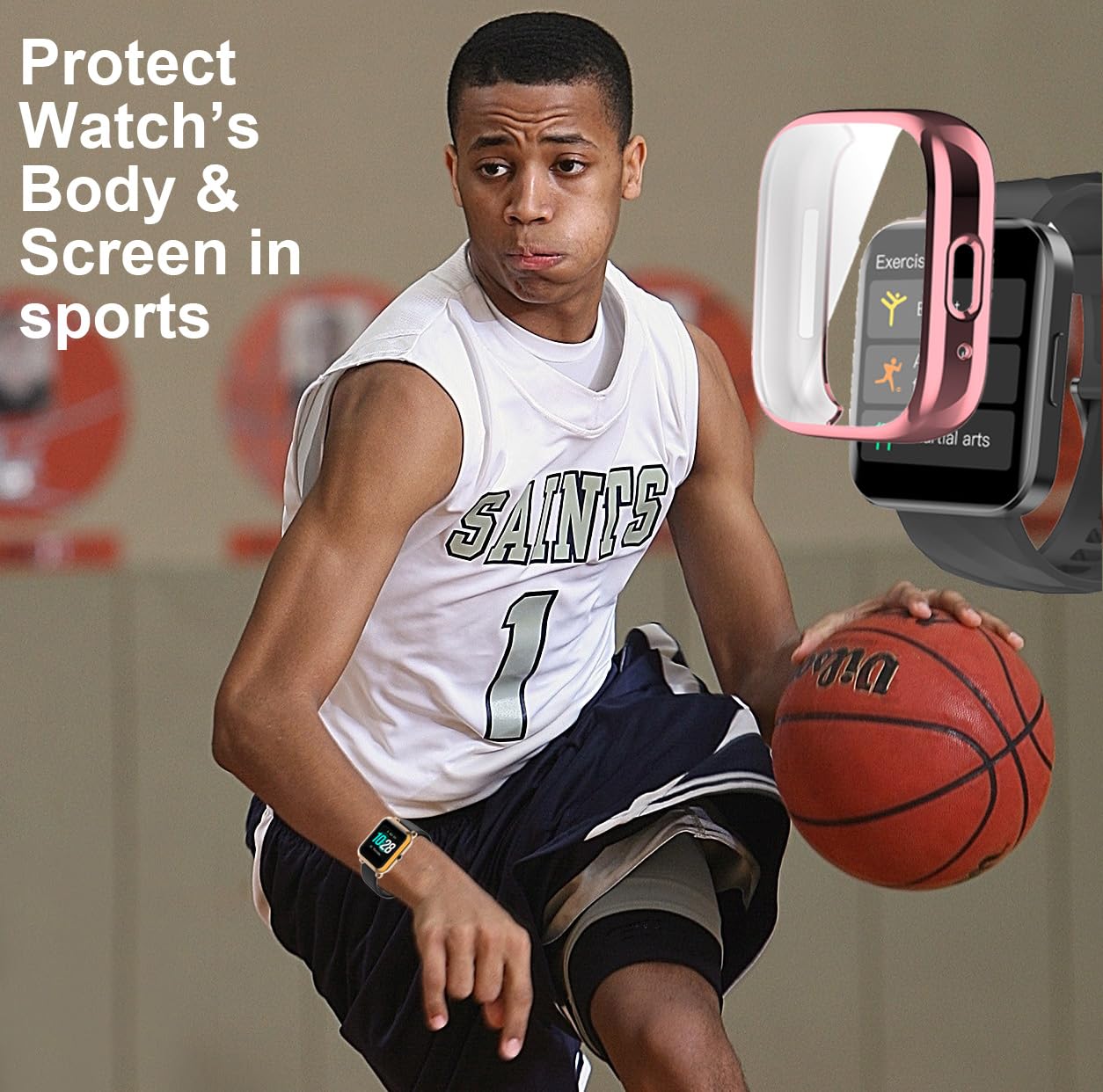 Smaate Watch Cases Compatible With Ruimen D1 1.85    Smart Watch, Tpu Case With Screen Protector, Protecting Watch Body & Screen