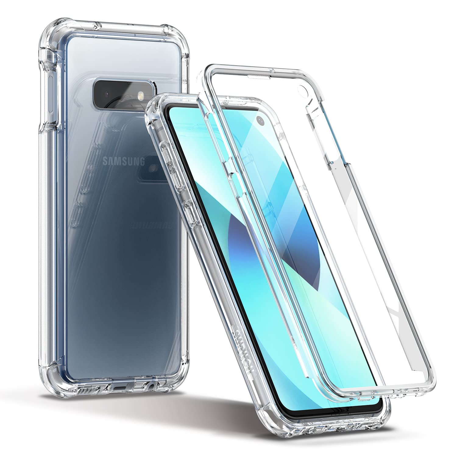 Suritch Clear Case For Samsung Galaxy S10E,?Built In Screen Protector??Support Wireless Charging?Hybrid Protection Hard Shell+So