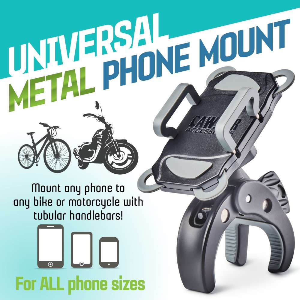 Caw.Car Accessories Metal Bike & Motorcycle Phone Mount   The Only Unbreakable Handlebar Holder For Iphone, Samsung Or Any Other