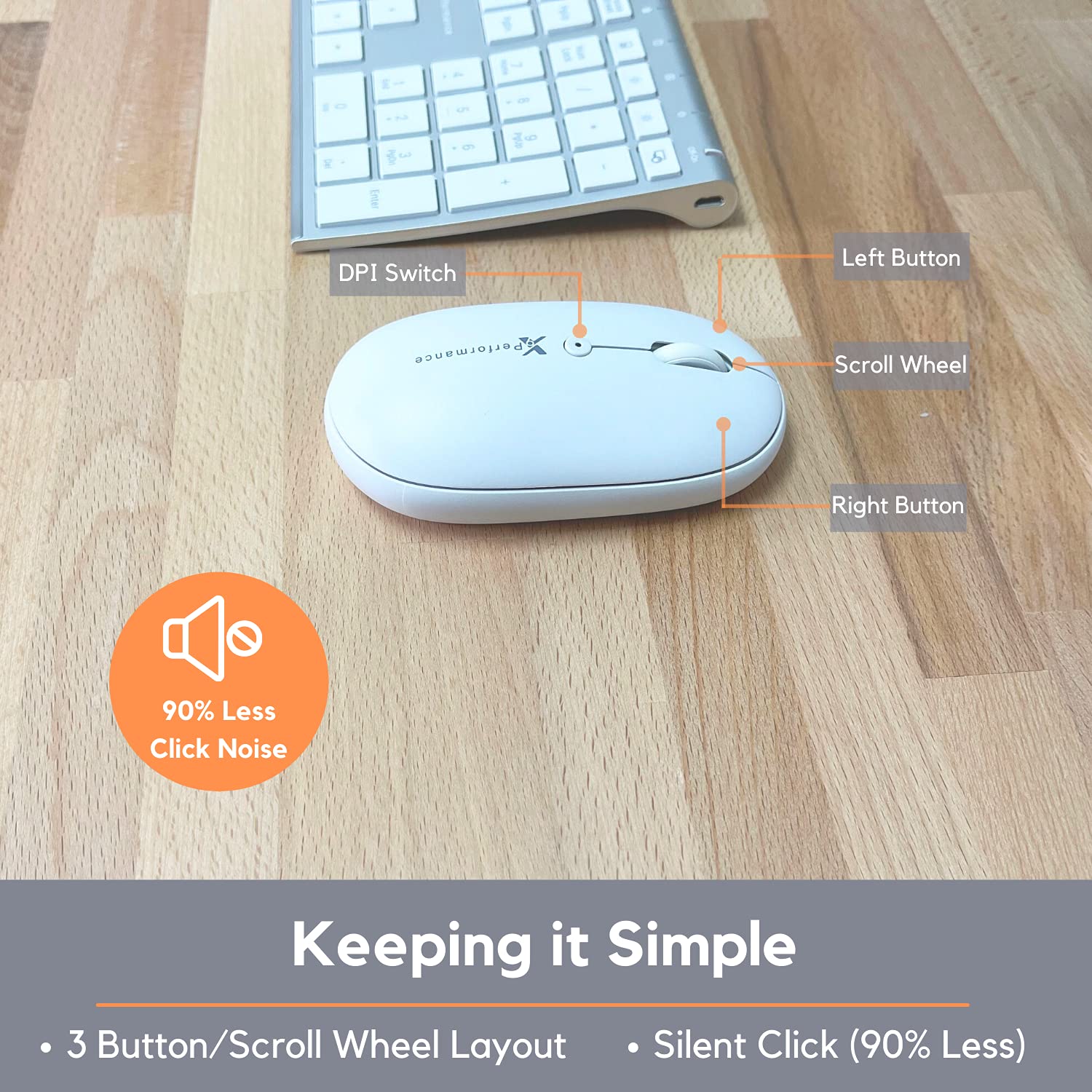 X9 2.4G Wireless Mouse   Quiet And Comfortable Computer Mouse With Usb Receiver And 3 Adjustable Levels   Cordless Mouse Wireles