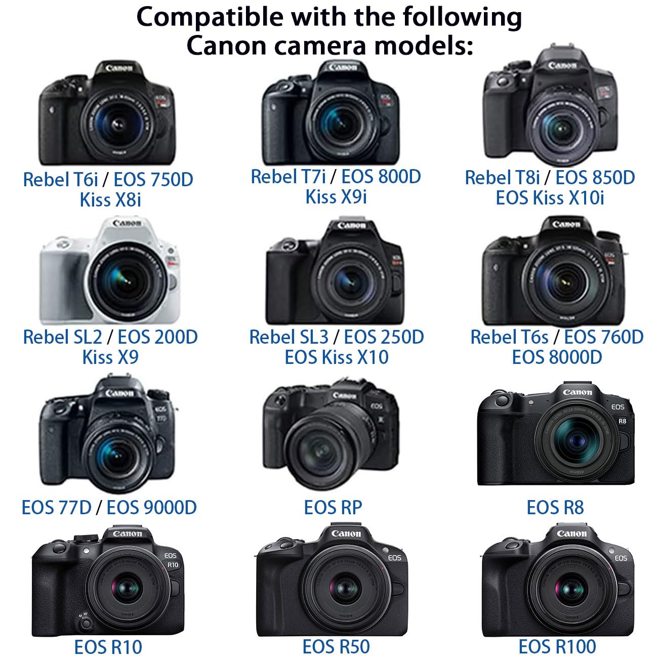 Hy1C Ack E18 Ac Power Adapter Dr E18 Dc Coupler Lp E17 Dummy Battery Kit For Canon Eos Rebel T6I T7I Sl2 Sl3 Rp R8 R10 R50 R100 T8I T6S 77D 200D 250D 750D 760D 800D 850D 8000D Cameras