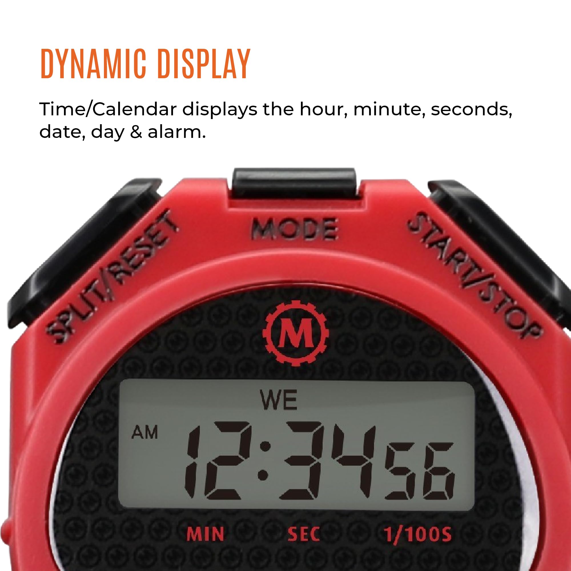 Marathon Adanac 4000 Digital Stopwatch Timer, Red   High Precision Accuracy To 1/100Th Seconds   Water, Dust & Shock Resistant   46� Lanyard Included