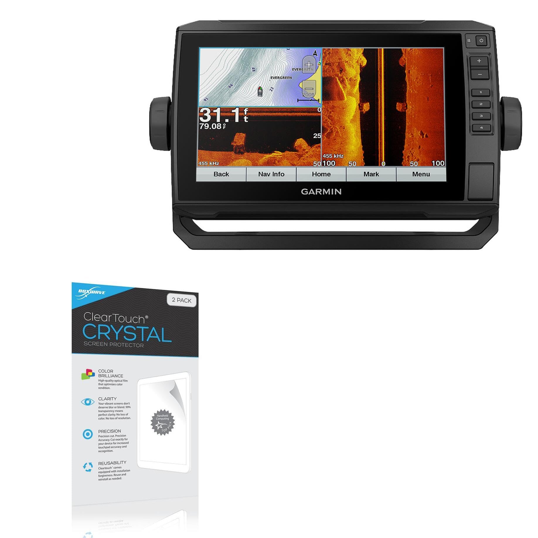 Boxwave Screen Protector Compatible With Garmin Echomap Plus 93Sv   Cleartouch Crystal (2 Pack), Hd Film Skin   Shields From Scr