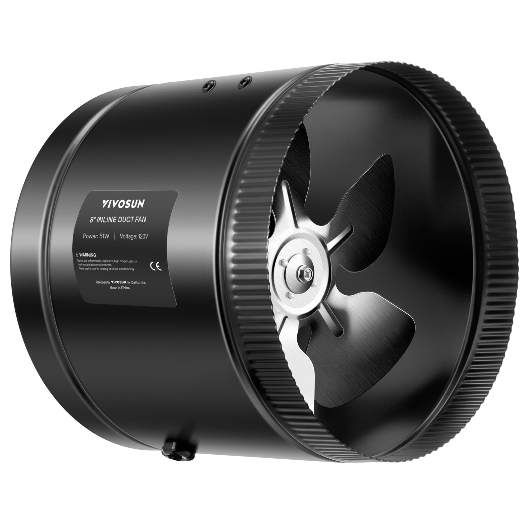 Vivosun Inline Booster Duct Fan 8420 Cfm, Hvac Exhaust Ventilation Fan With Low Noise For Basements, Bathrooms, Kitchens, Attics