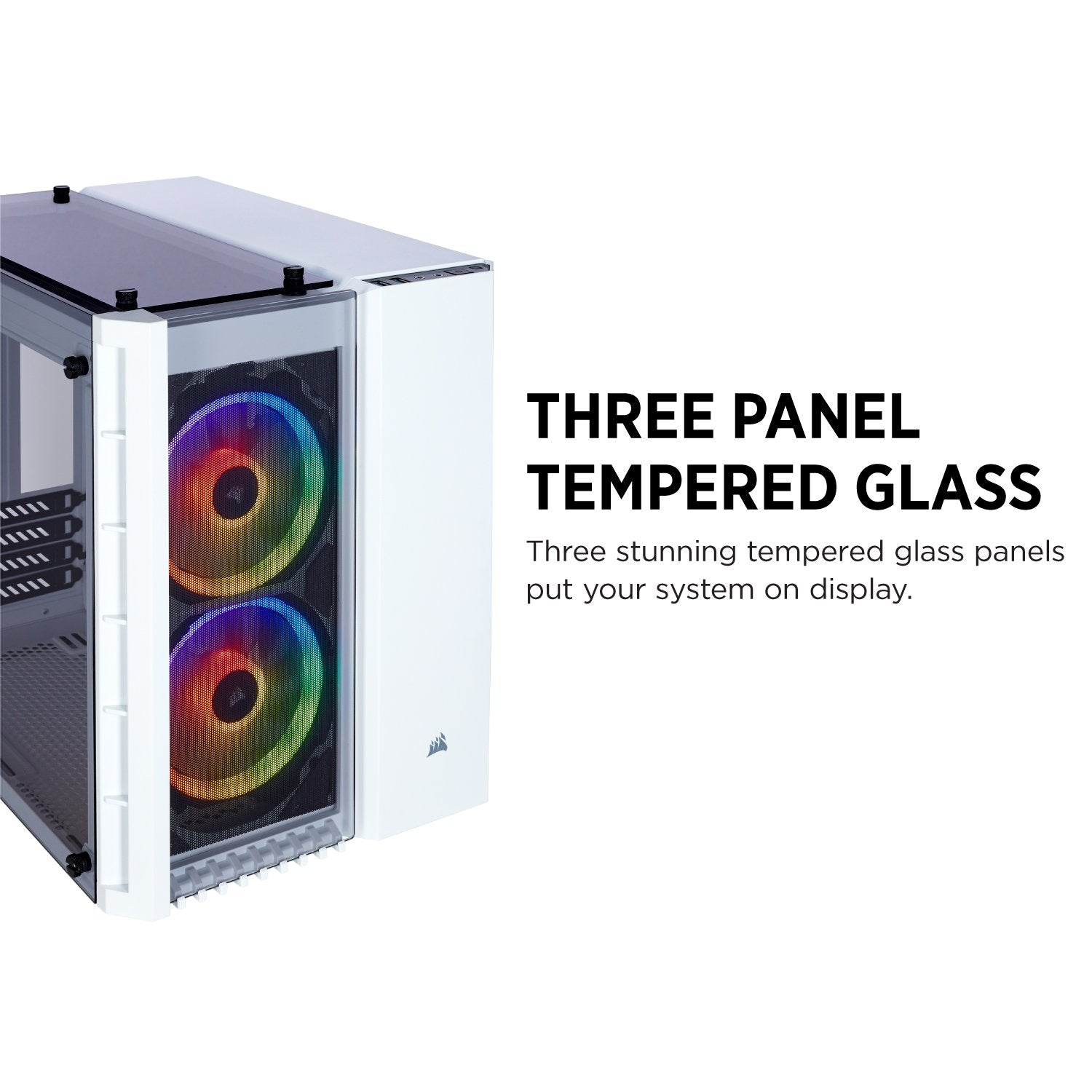 Corsair Crystal 280X Rgb Micro-Atx Case, 2 Rgb Fans, Lighting Node Pro Included, Tempered Glass - White