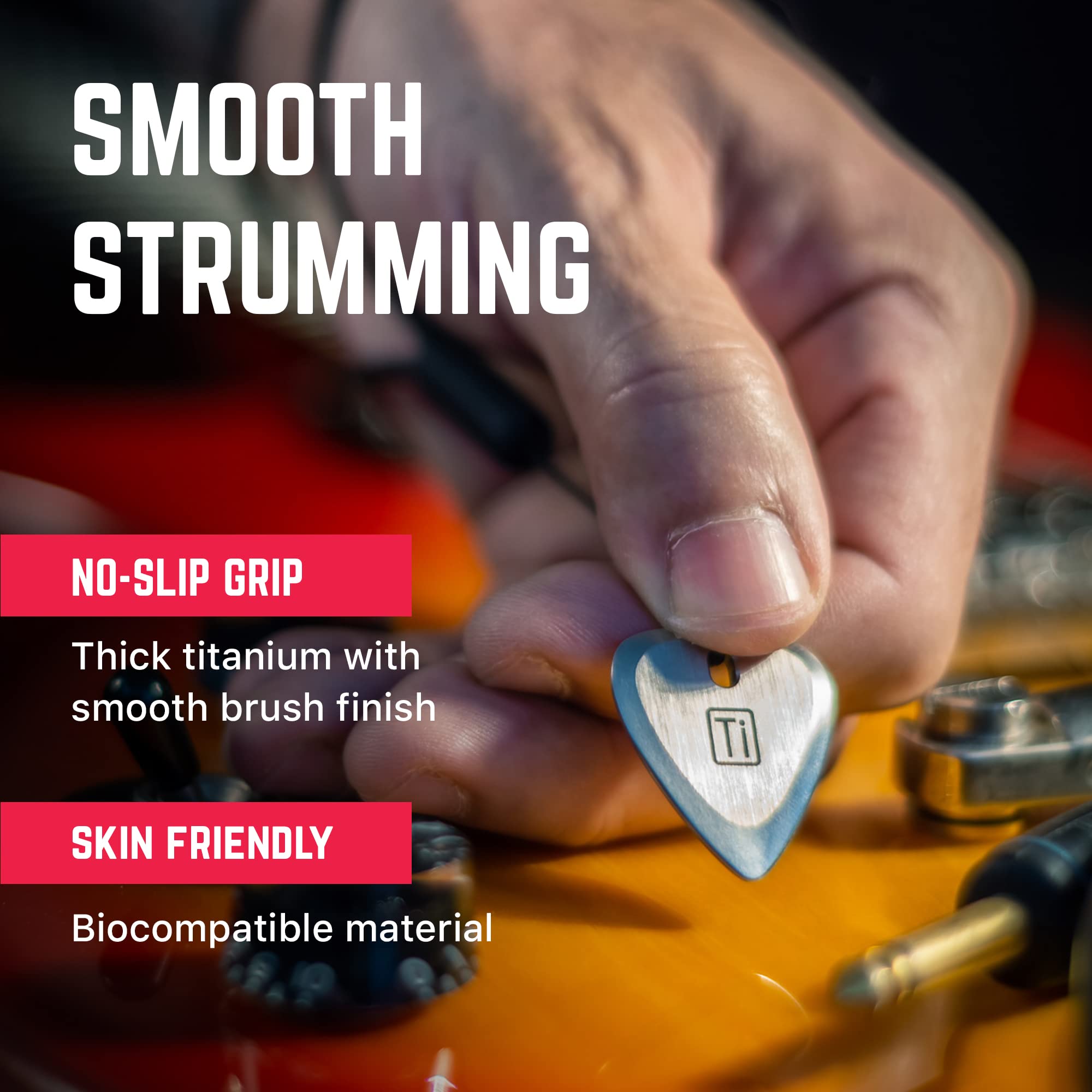 Titanium Guitar Picks, Must-Have Guitar Accessories For Music Lovers, All-Around Metal Pick For Bass, Ukulele, And More, Awesome