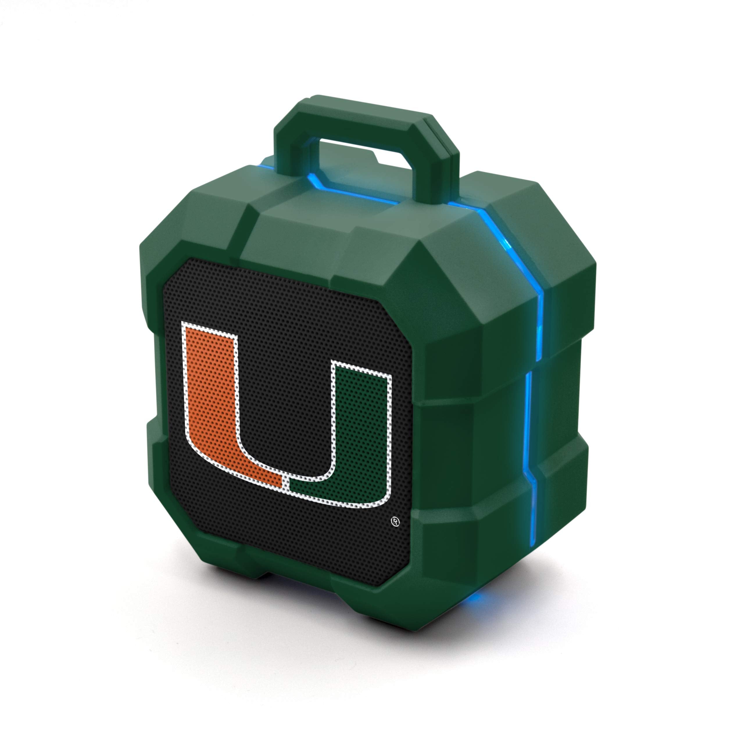 Soar Ncaa Shockbox Led Wireless Bluetooth Speaker, Miami Hurricanes