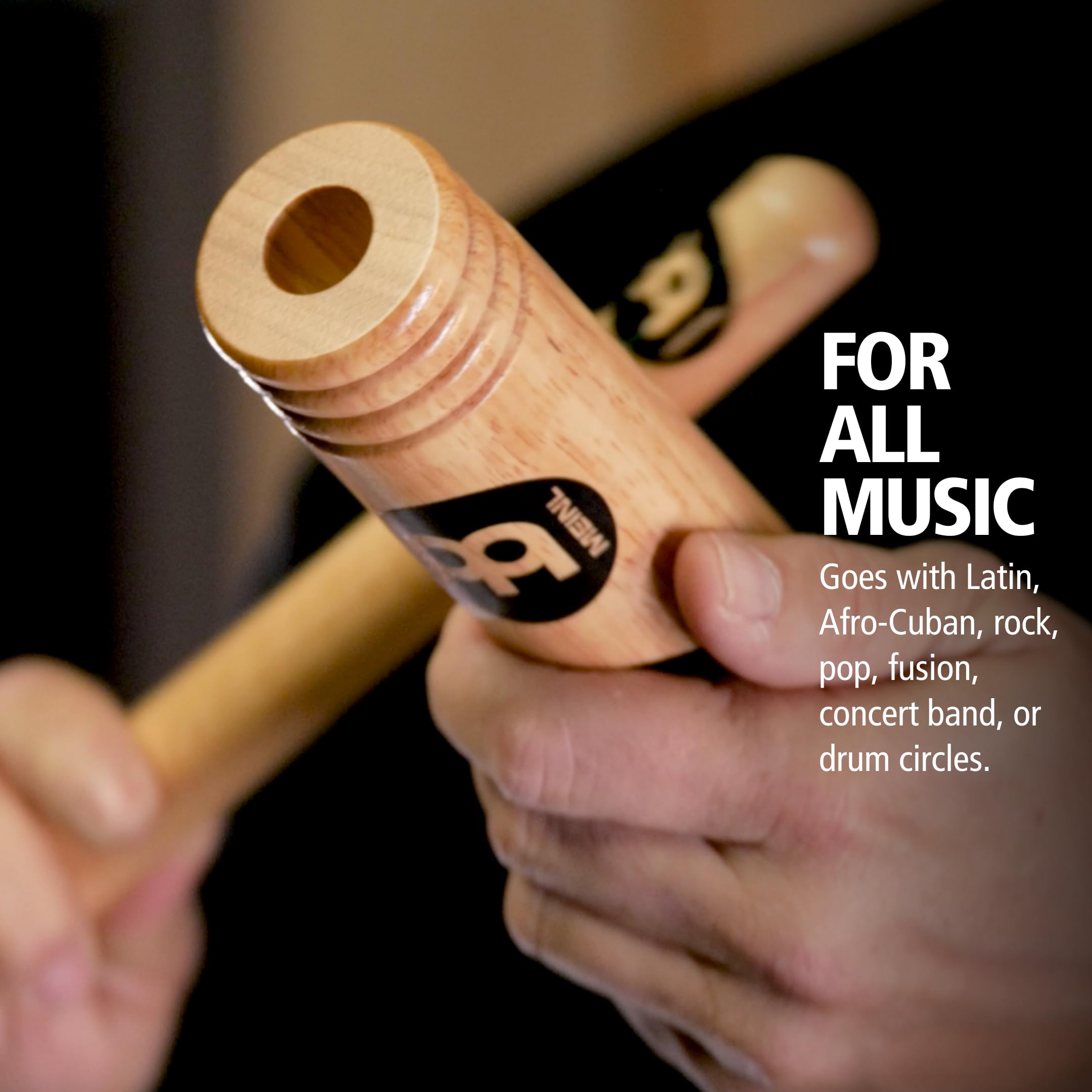 Meinl Percussion Cl3Hw African Hardwood Claves, Hollow Body