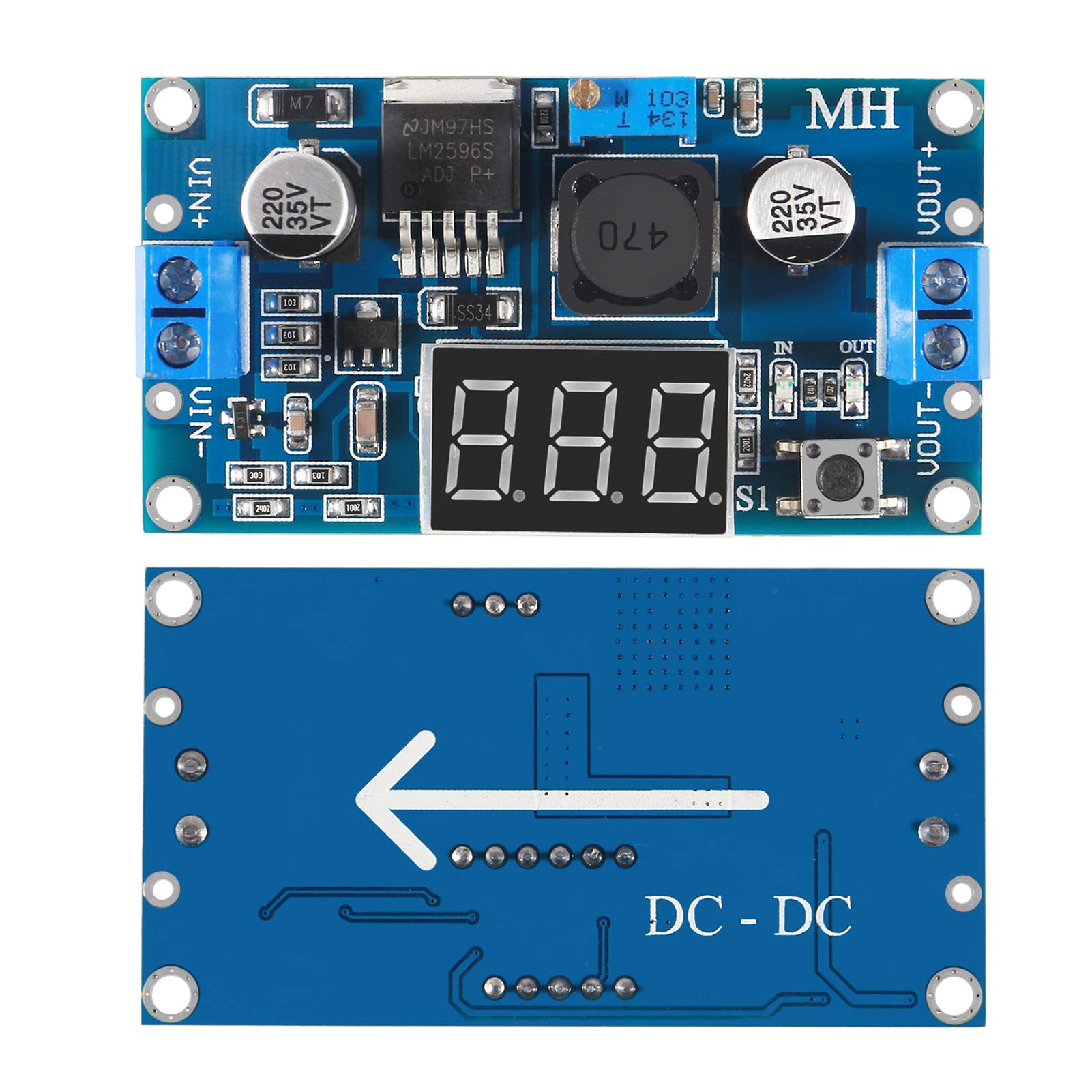 5Pcs Lm2596S Dc Dc Lm2596 With Led Display Voltmeter Buck Converter Step Down Regulator 4.0 40V To 1.25 37V Dc 36V To 24V To 12V