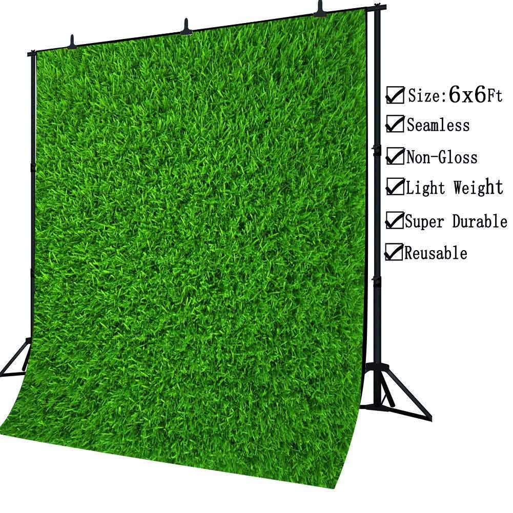 Nature Green Grass Backdrops For Photography 6X6Ft Spring Realistic Grass Lawn Backgrounds For Baby Shower Birthday Party Photos