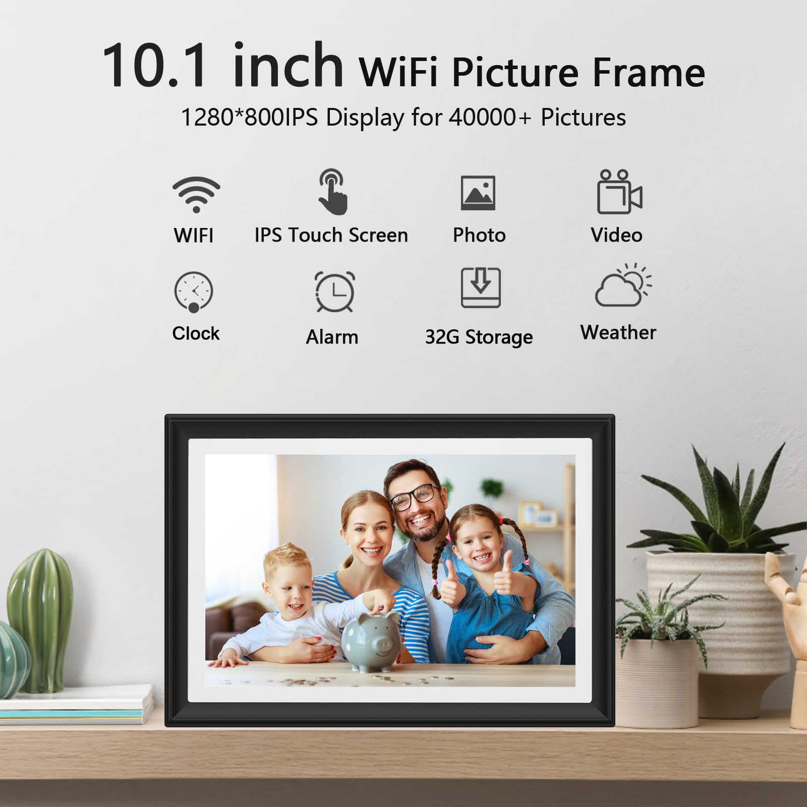 Ssa Wifi Frame 32Gb Digital Picture Frame Wifi 10.1 Inch Digital Photo Frame With Ips Touch Screen, Auto Rotate,Send 50 Photo Un