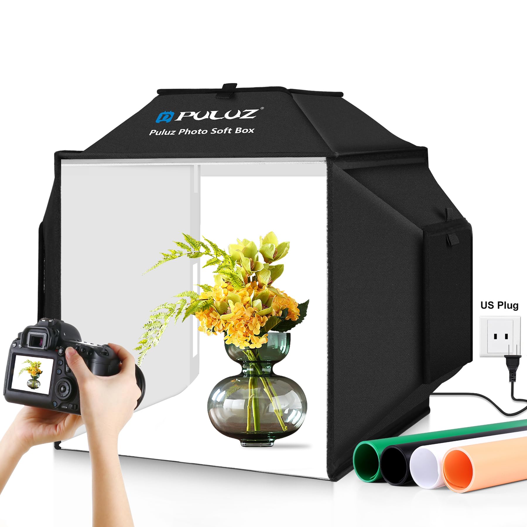 Puluz Photo Studio Light Box 16'' X 16'' X 16'' Portable Foldable Photo Tent Light Box 24W Professional Studio Shooting Tent Sof