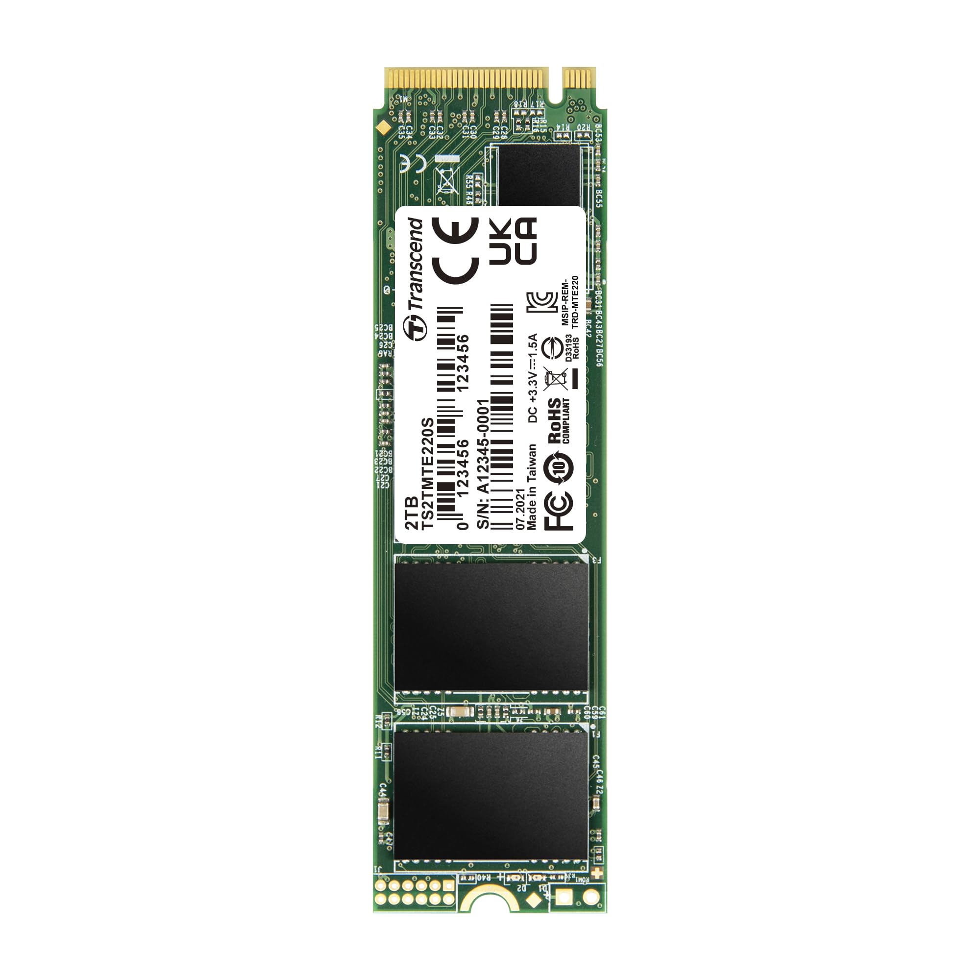 Transcend SSD TS2TMTE220S 2TB M.2 2280 PCIe Gen3x4 NVMe 3D TLC SSD Retail