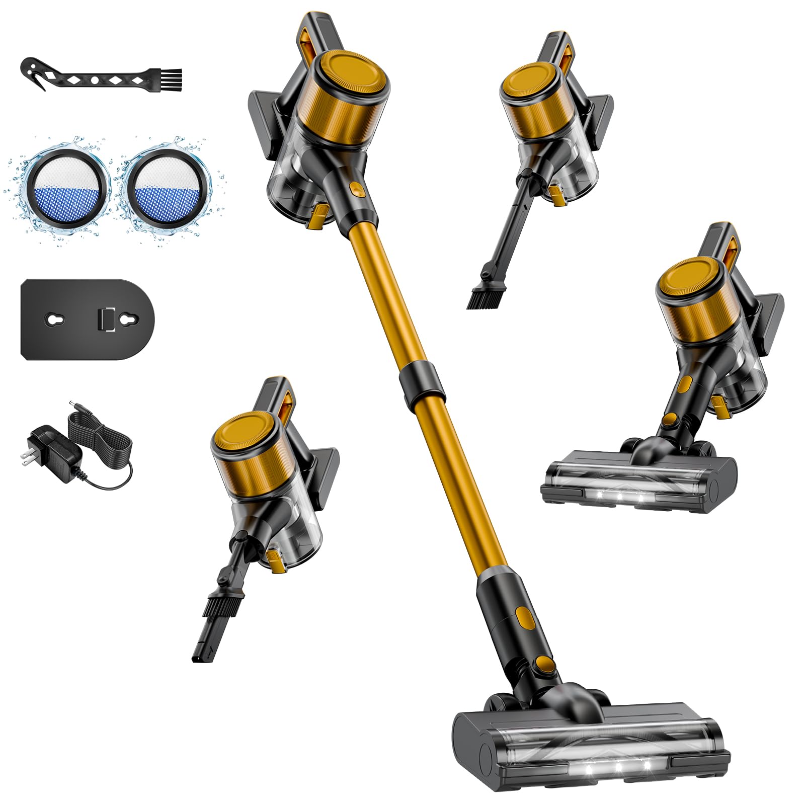 Vaconly Cordless Vacuum Cleaner, 8 In 1 Powerful Stick Vacuum With 45Min Runtime, Anti-Tangle Vacuum Cleaners For Home, Lightwei