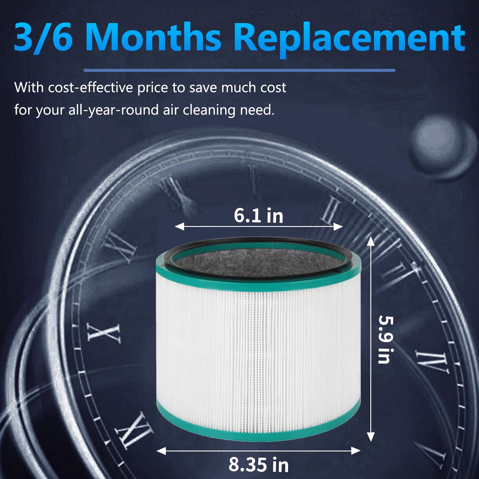 Air Purifier Filter Replacement For Dyson Hp01 Hp02 Dp01 Dp02 Desk Air Purifiers, 360 Combi Glass Hepa Carbon Air Purifier Filte