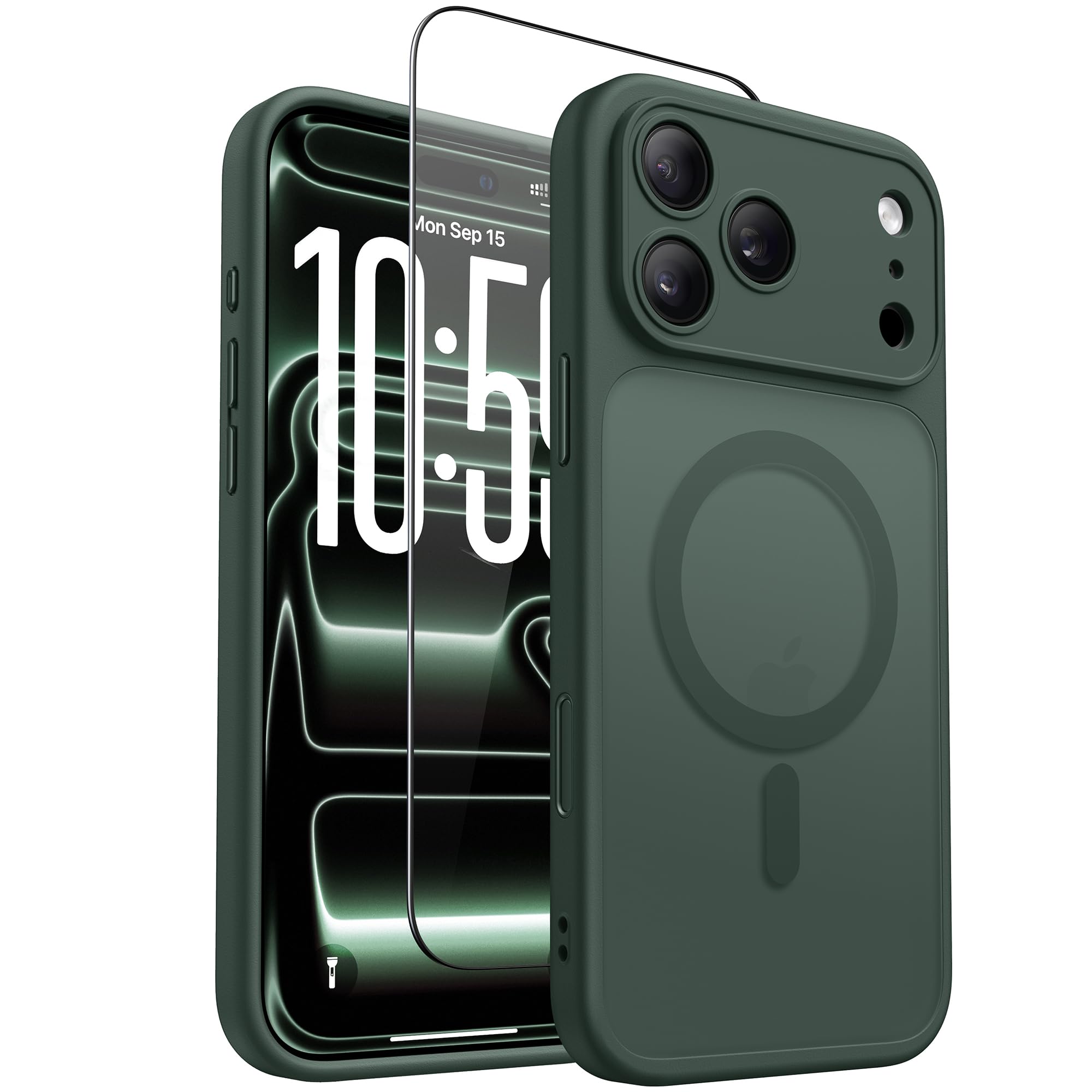 GolbinBox Magnetic & Shockproof for iPhone 17 Pro Case, Forest Green