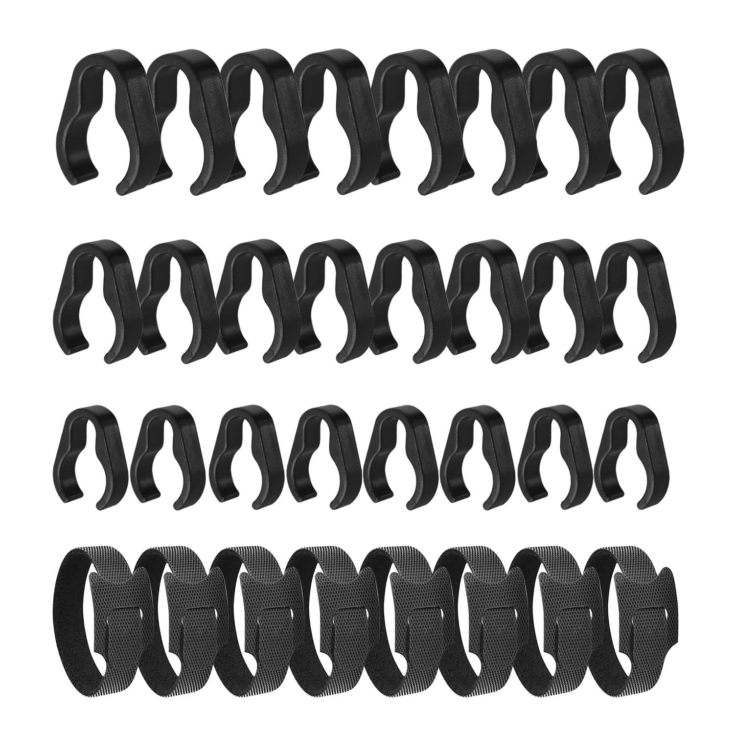 Alekor Microphone Stand Cable Clips   Boom Pole Cable Clips Clamp Plastic Mount   Multiple Sizes With Cable Ties (32 Pcs)