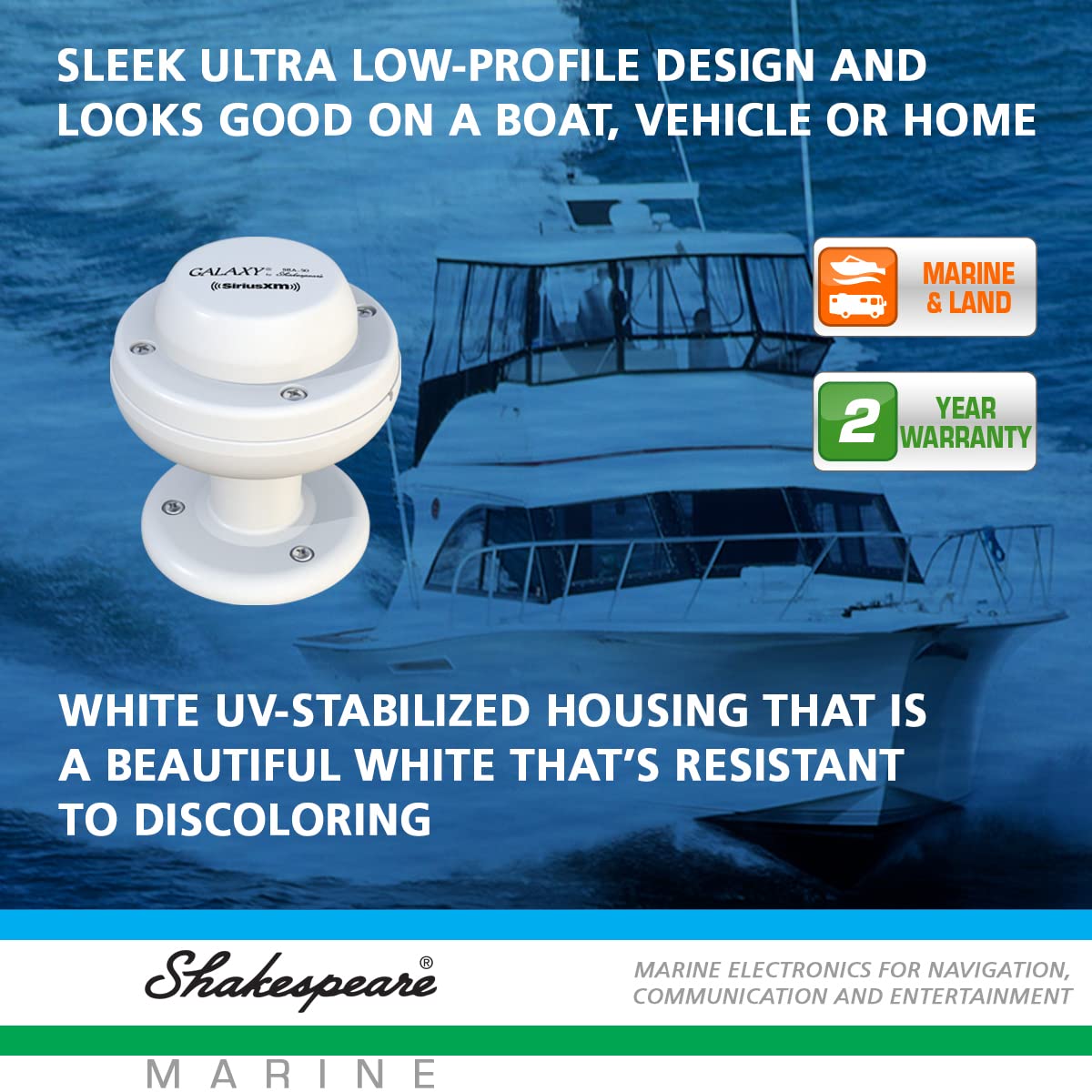 Shakespeare Sra-50 Galaxy Siriusxm Satellite Antenna, White,WBEEAB010F5LUOY