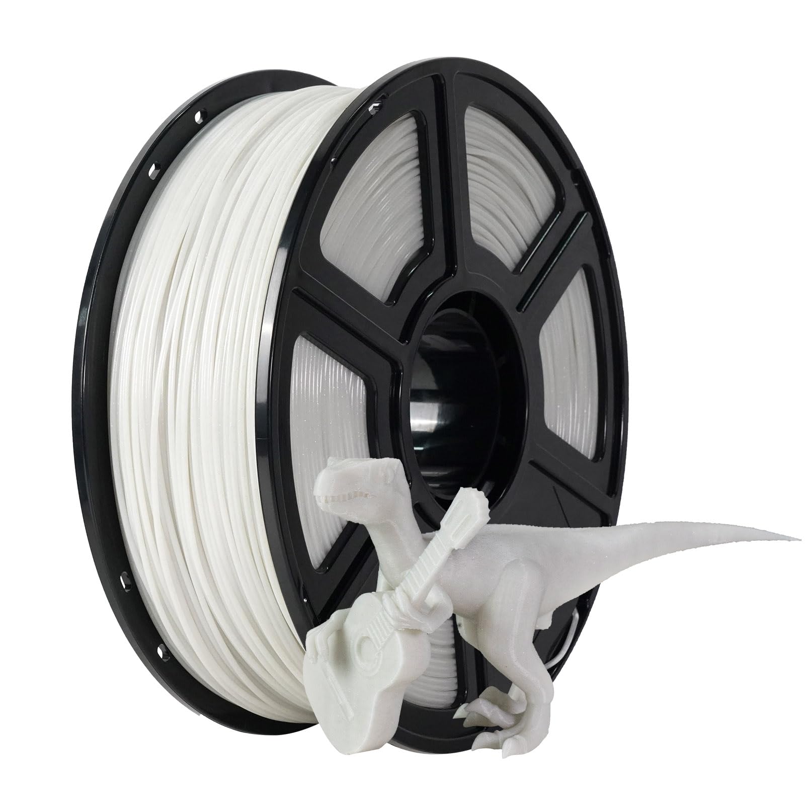 FLASHFORGE ASA Filament 1.75mm Sparkle White, 3D Printer Filament 1kg (2.2lbs) Spool, Dimensional Accuracy +/- 0.02mm, Durable, 