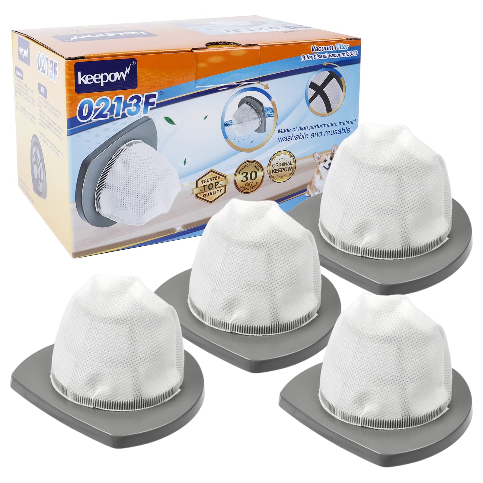 Keepow Featherweight Replacement Filters Compatible With Bissell Featherweight Stick Lightweight Bagless Vacuum 2033, 20331, 203