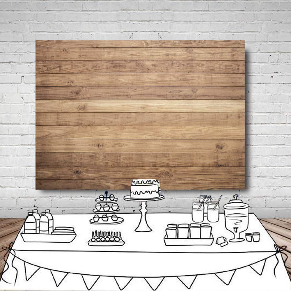 Lywygg 8X6Ft Wooden Backdrop Baby Shower Backdrops Party Decorations Backdrops Props For Studio For Photographers Retro Wood Wal