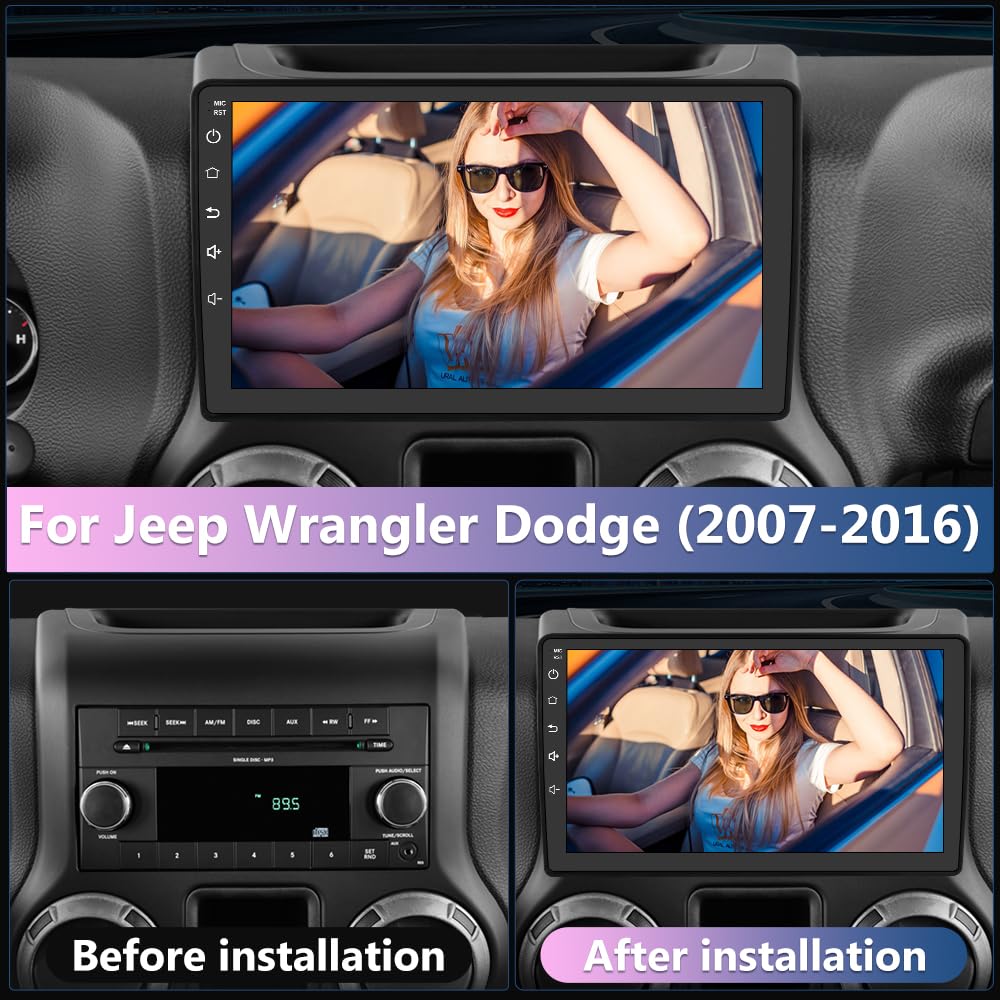 Android 12 Car Radio Stereo Compatible For Jeep Wrangler Jk Gand Cherokee Dodge Ram 1500 With Wireless Carplay Android Auto/Gps/
