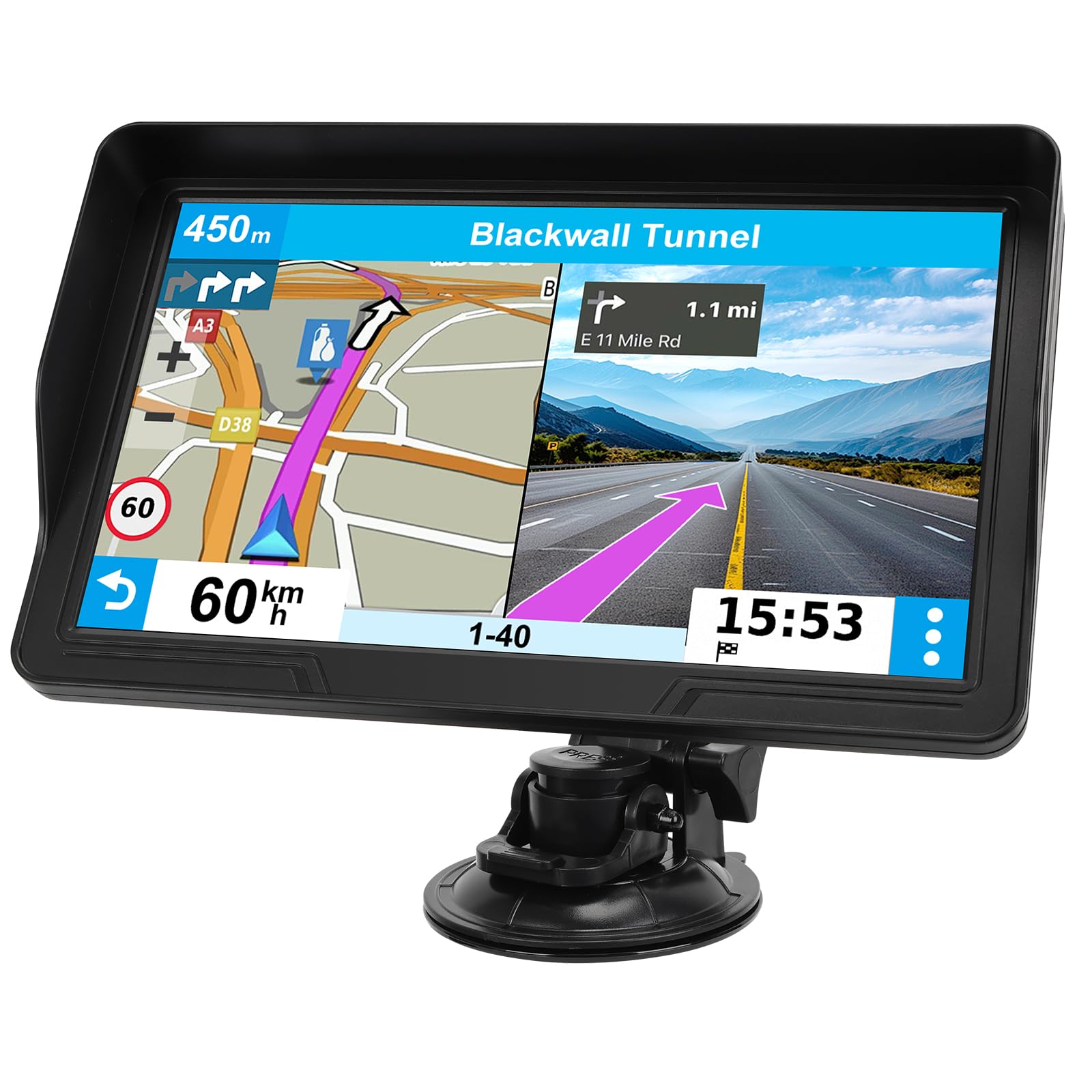 Gps Navigator For Car Truck Rv, 9 Inch Touch Screen Latest 2025 Map, Real Voice Spoken Turn By Turn Direction Reminding Navigati