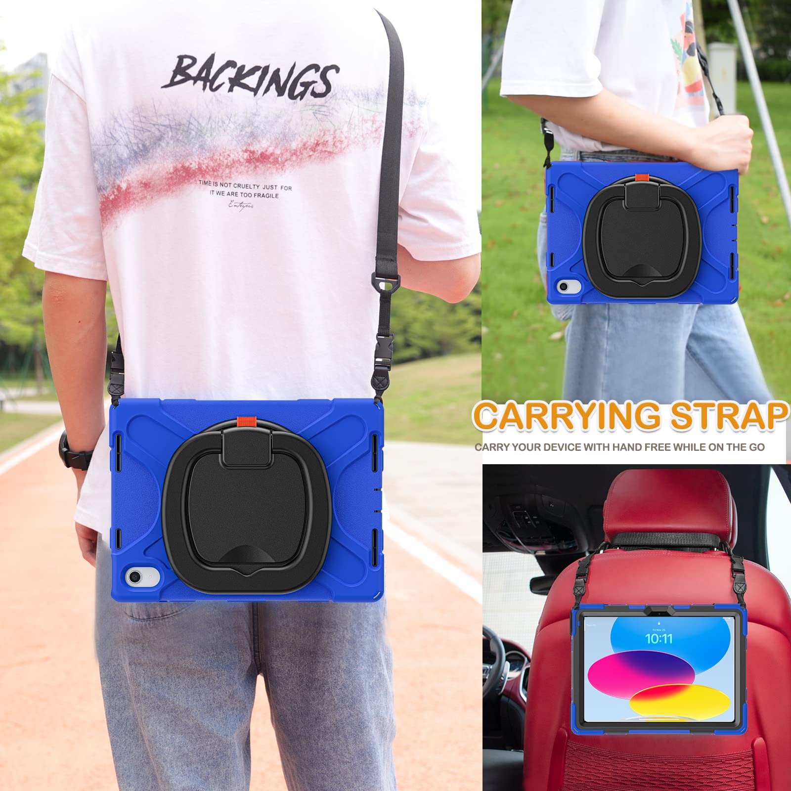 Braecn Case For Ipad 10Th Generation 2022 10.9 Inch A2696 A2757 A2777 Rugged Silicone Cover For Ipad 10Th Gen W/Pencil Holder/Sw