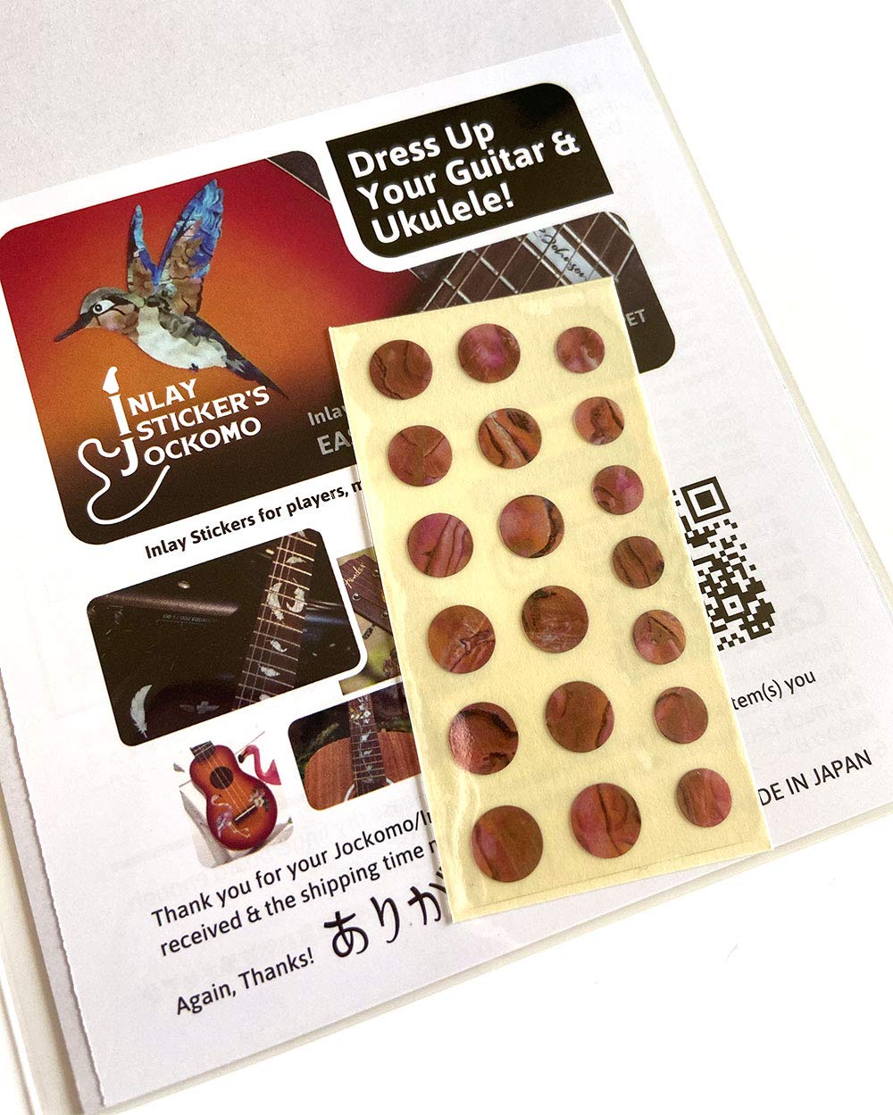 Inlay Sticker Fret Markers For Guitars & Bass   Custom Dots   Abalone Red