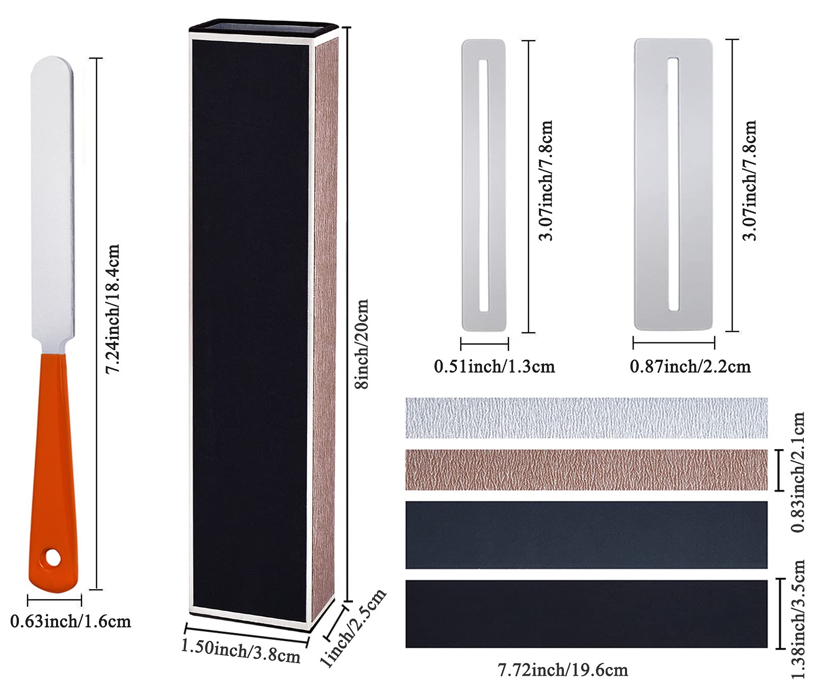 Guitar Fingerboard Luthier Tools Set Includes 8'' Guitar Fret Leveling Sanding Beam Leveler, Guitar Fret Crowning Luthier File,
