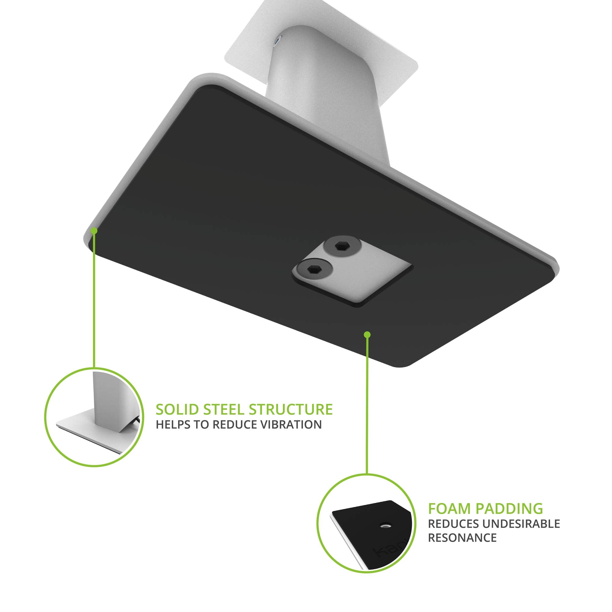 Kanto Sp9W Desktop Speaker Stands For Small/Medium Bookshelf Speakers & Compact/Mid Size 2    4    Studio Monitors | 8.3'' Tall