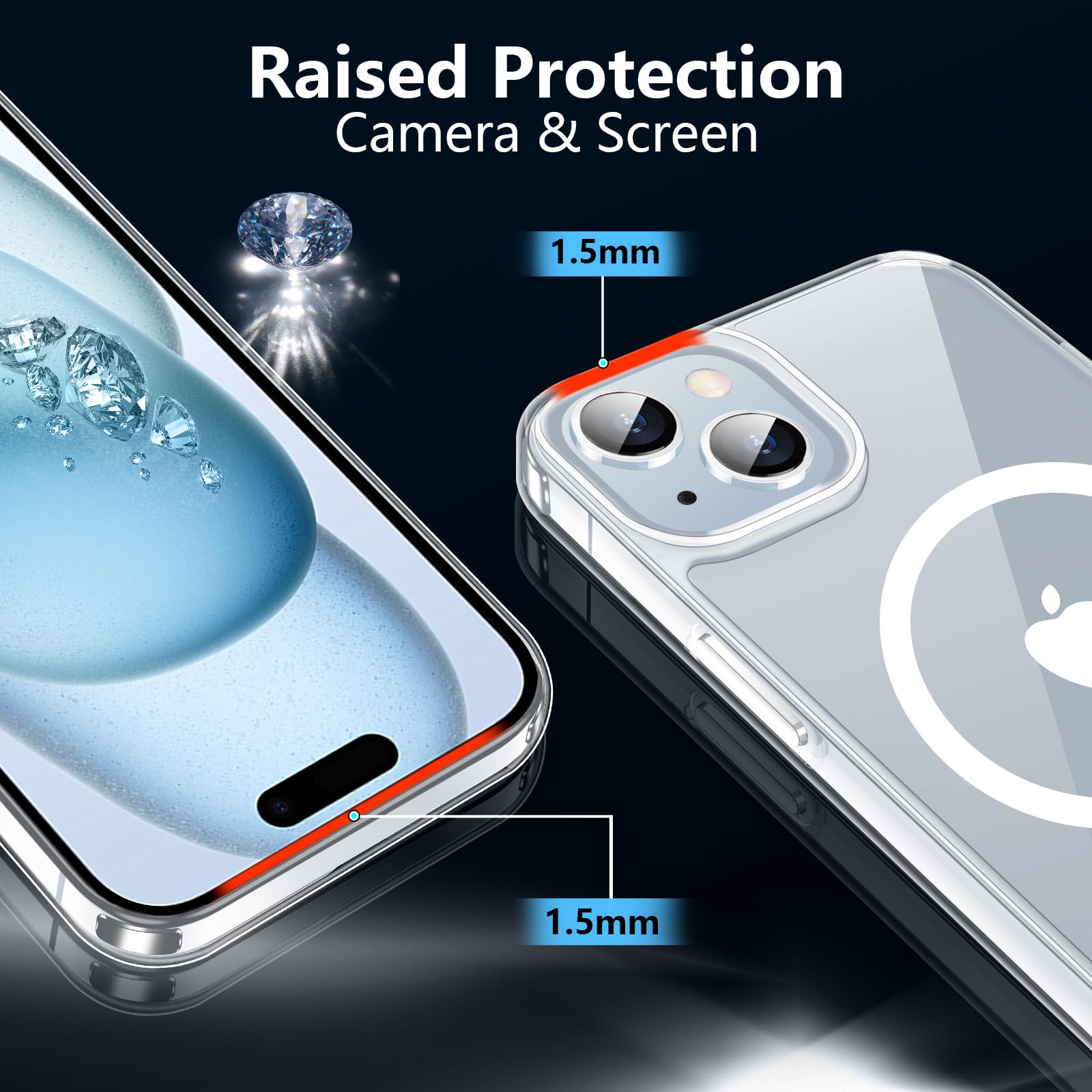 Jaroco For Iphone 15 Case Magnetic Case[Compatible With Magsafe][Anti Yellowing][Non Stick Fingerprints][Ultra Thin][Shockproof]