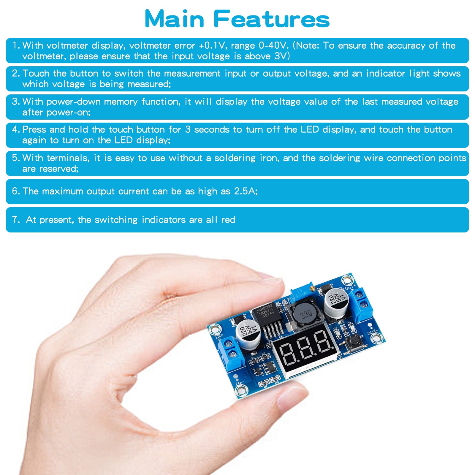 Ec Buying Lm2577 Dc Dc Boost Module, Digital Display Board Adjustable With Led Display Digital Voltmeter Boost Converter, Digita