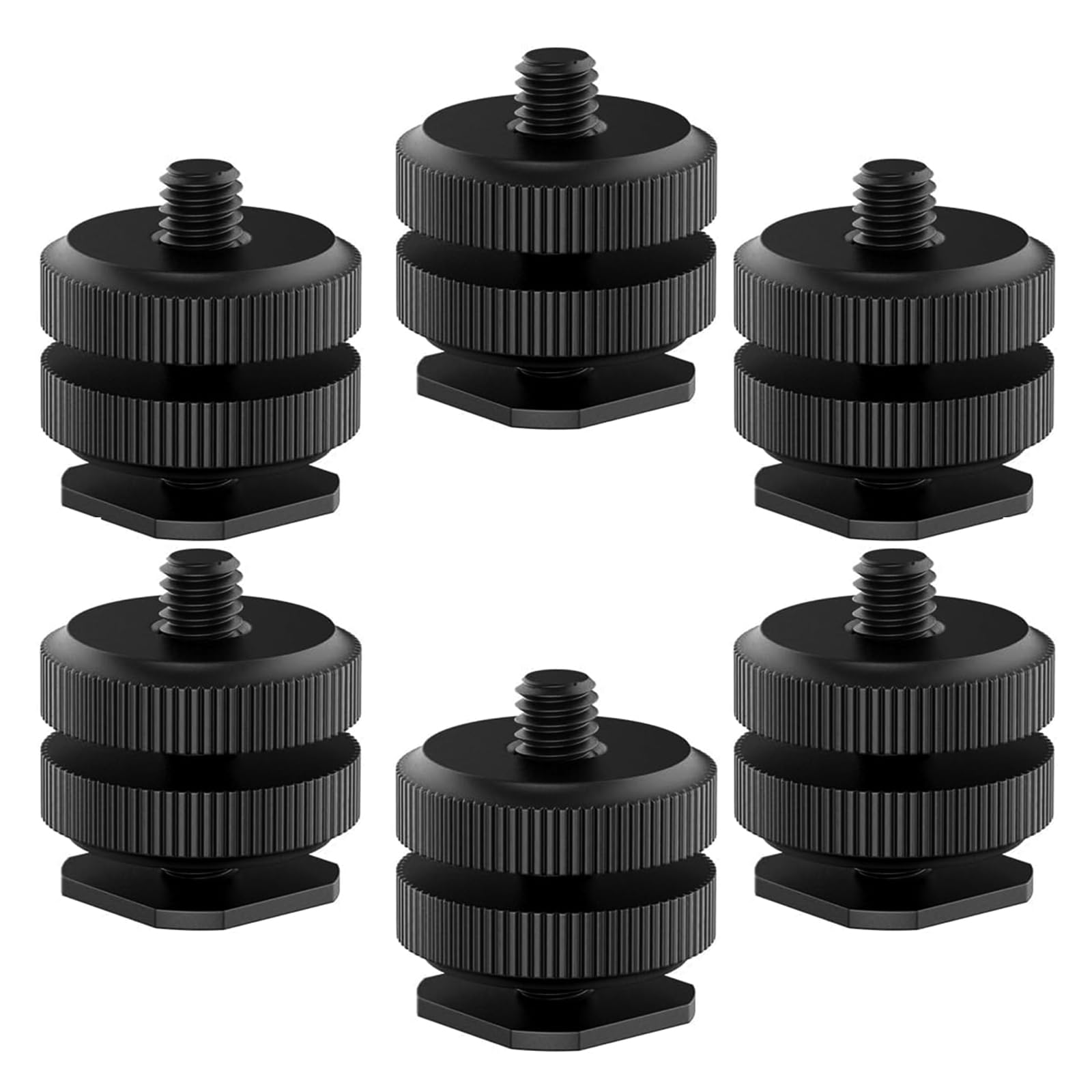 Camera Hot Shoe Mount(6 Pack) To 1/4'' 20 Tripod Screw Adapter Flash Shoe Mount For Dslr Camera Rig