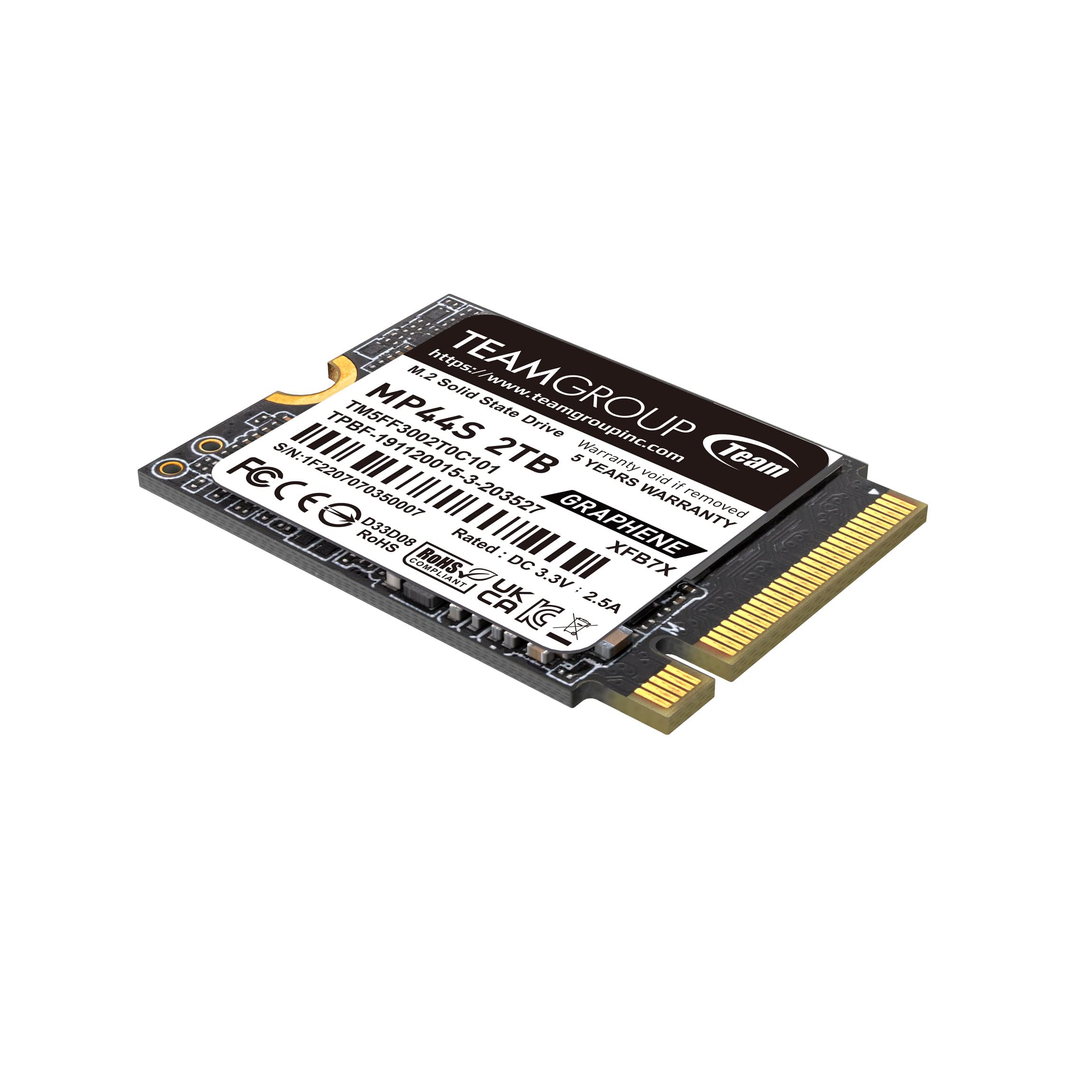 Teamgroup Mp44S Ssd 2Tb Slc Cache Gen 4X4 M.2 2230 Pcie 4.0 Nvme Steam Deck Asus Rog Ally Mini Pcs R/W Speed Up To 5000/3500 Mb/S Tm5Ff3002T0C101