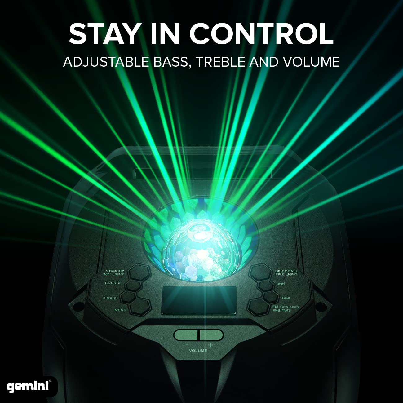 Gplt 360 Portable 1000 Watt Wireless Self Battery Powered Loud Bluetooth Party Tower Speaker Box With 360� Of Sound And 360� Of Beat Synced Light