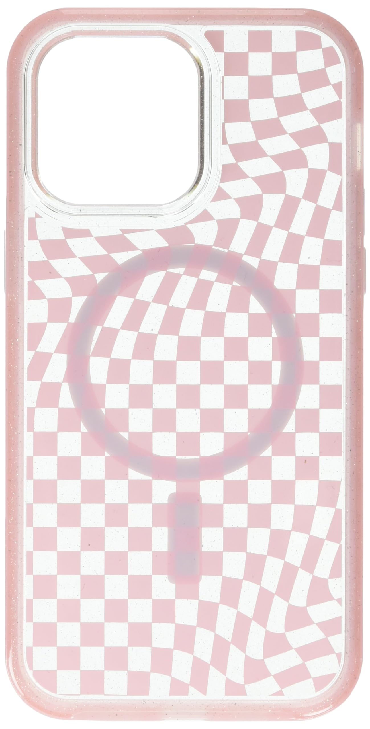 Otterbox Iphone 14 Pro Max Symmetry Series Clear Case   Checkmate (Pink), Snaps To Magsafe, Ultra Sleek, Raised Edges Protect Ca