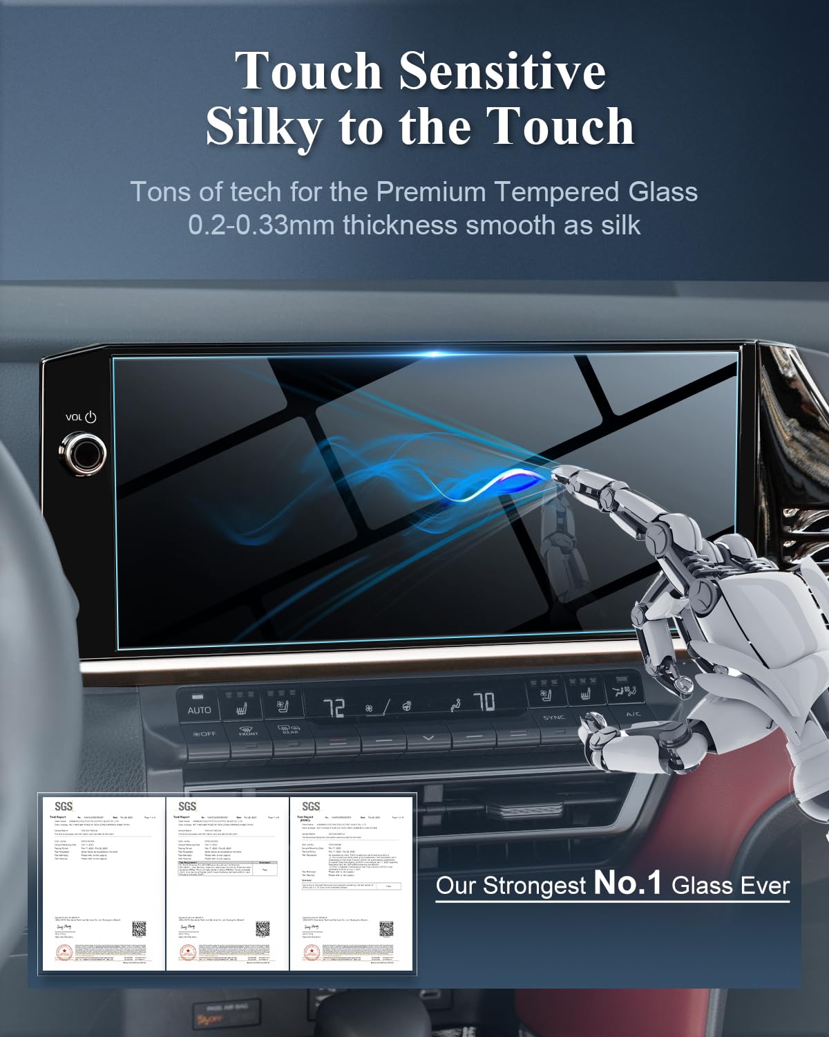 Bibibo Compatible With 2025 Toyota Camry Screen Protector 2025 Toyota Camry Xle/Xse 12.3' Tempered Glass Protective Film [Anti Glare& Scratch Ultra Clear] 2025 Toyota Camry Accessories 2025 Camry