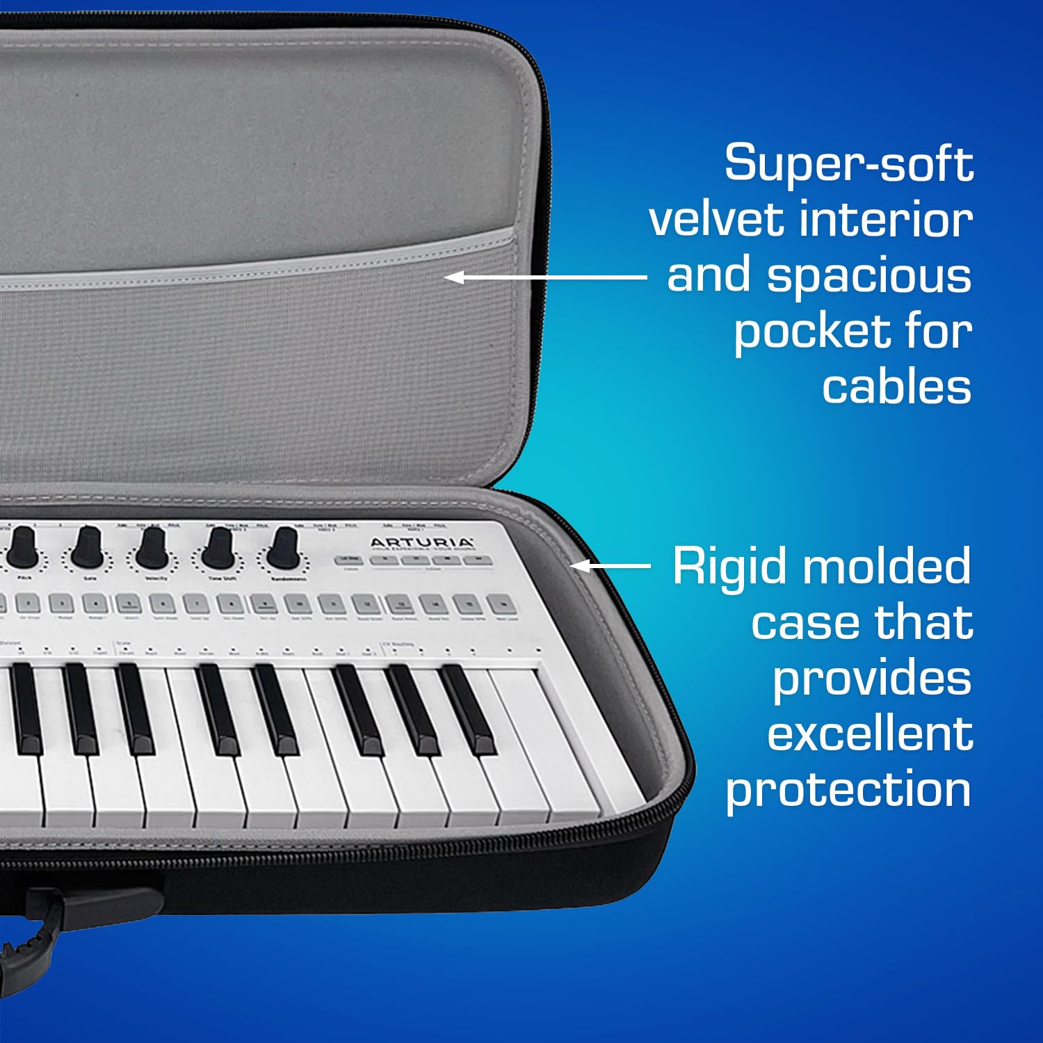 Analog Cases Arturia Keystep Pro/Minifreak Case - Custom-Fitted Compact Pulse Hard Case For Travel