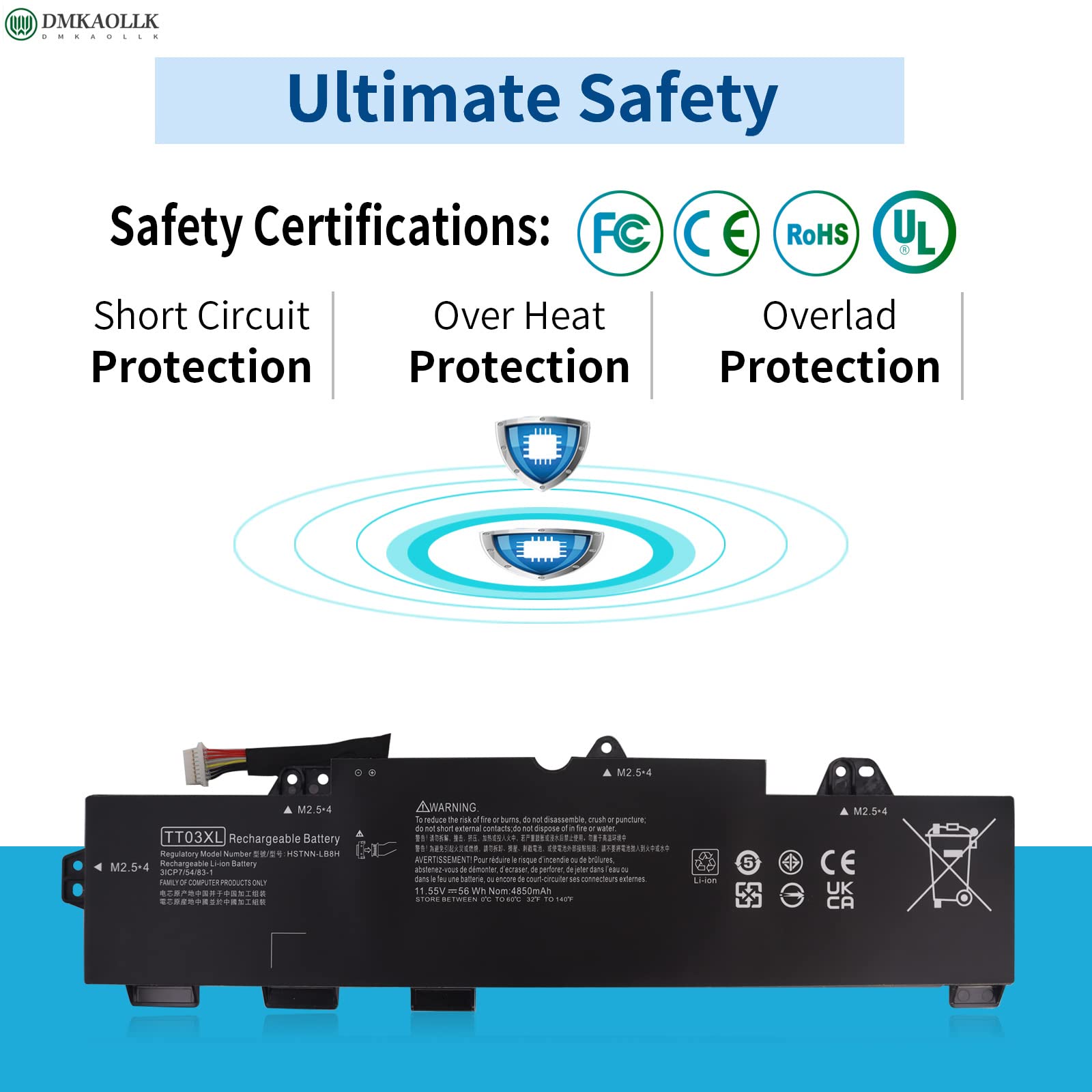 Dmkaollk Tt03Xl 932824 421 Laptop Battery For Hp Elitebook 850 G5,Elitebook 755 G5,Elitebook 850 G6,Zbook 15U G5 G6 Series Tt030