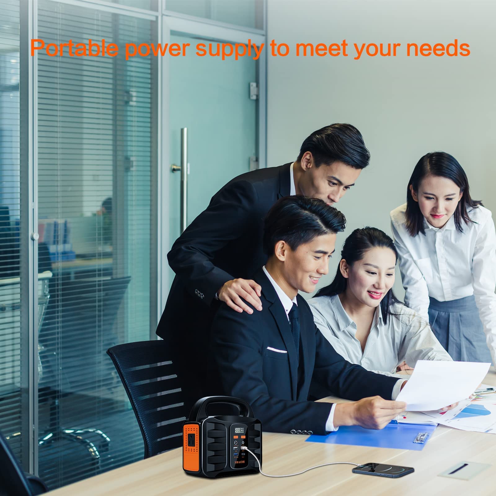 Sbaoh Portable Power Station, 155Wh 42000Mah Outdoor Solar Generator With 110V/150W(Peak 200W) Ac Outlet And Usb C Pd(30W) Port,